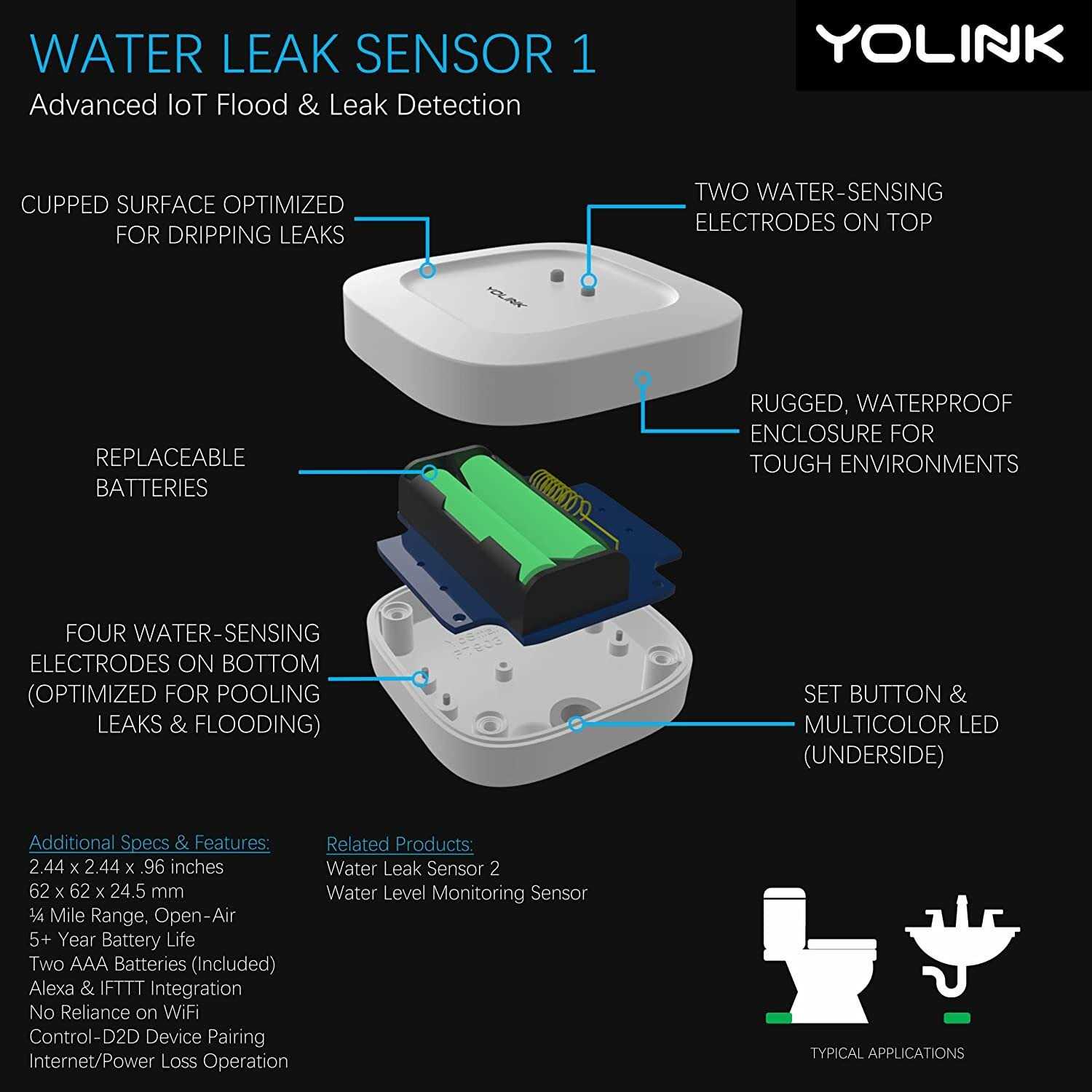 Yolink DIY Automatic Water Leak Detection & Shut-Off Starter Kit