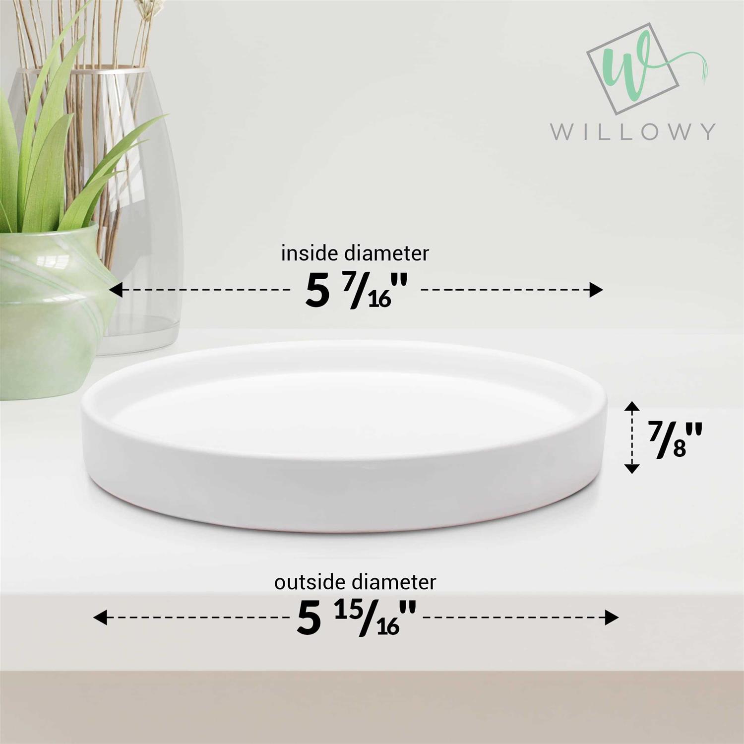 Willowy Matte White ceramic Pot Saucer Drainage Tray