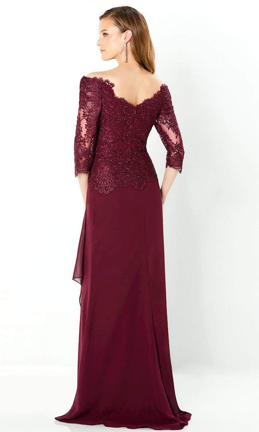 220942 Beaded Quarter-Length Dress