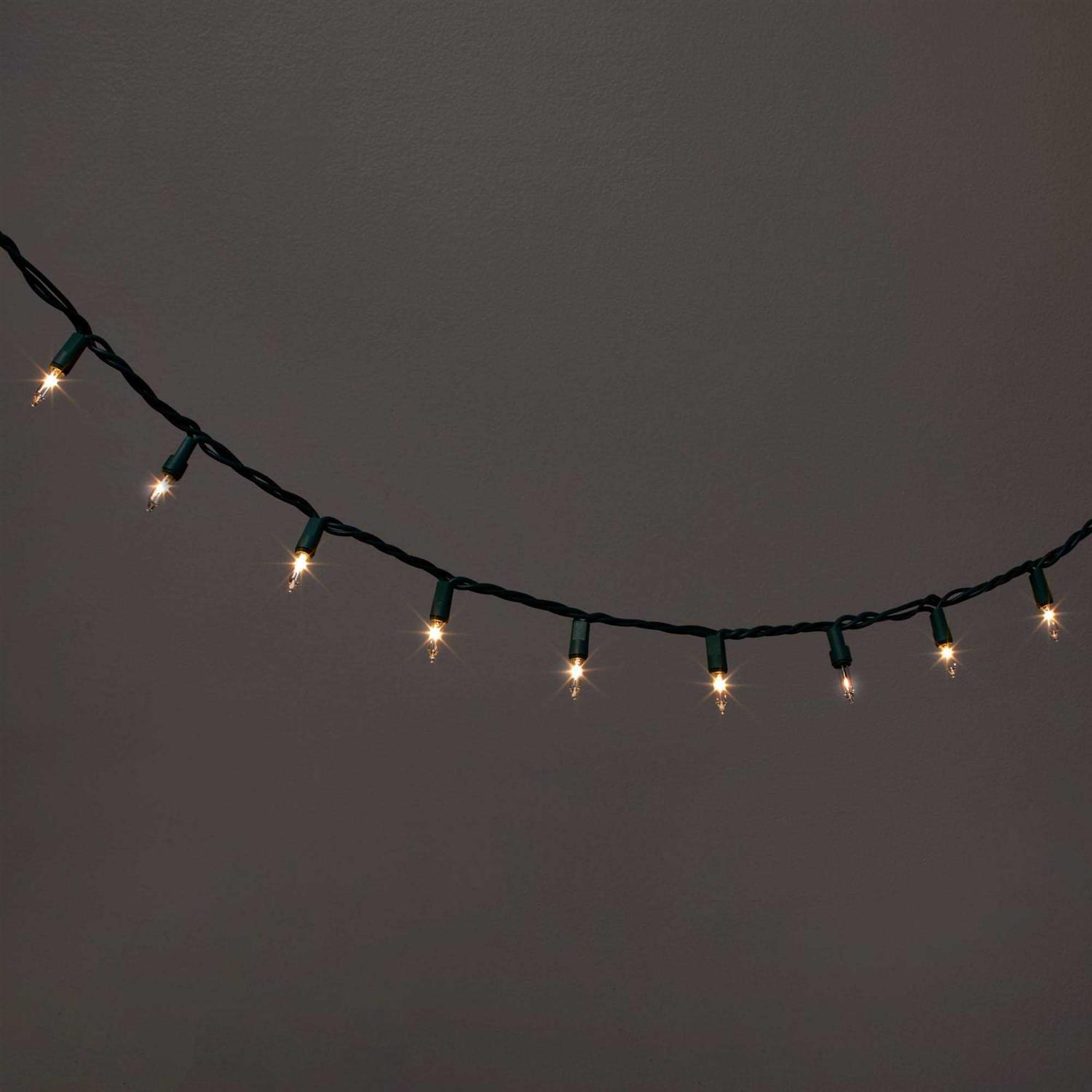 Wondershop 100ct Incandescent Smooth Mini Christmas String Lights Green Wire