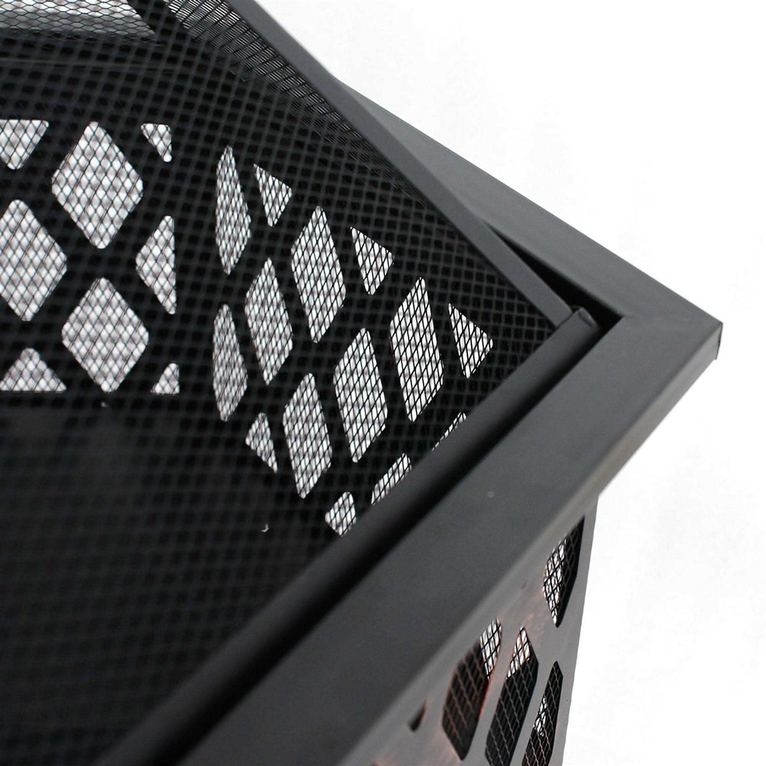 Zenstyle Outdoor Patio Steel Fire Pit 24 inch Hex Shaped Backyard Fireplace Wood Burning Firepit Bowl