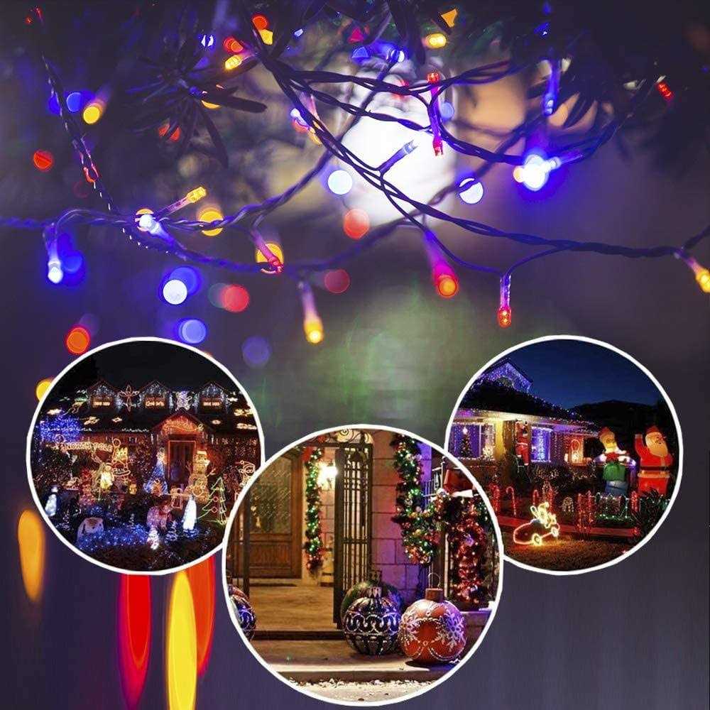 weillsnow 66FT 200 Led Christmas Lights Connectable Plug in 8 Twinkle Modes Outdoor Indoor Lights for Christmas Tree Party Wedding Garden