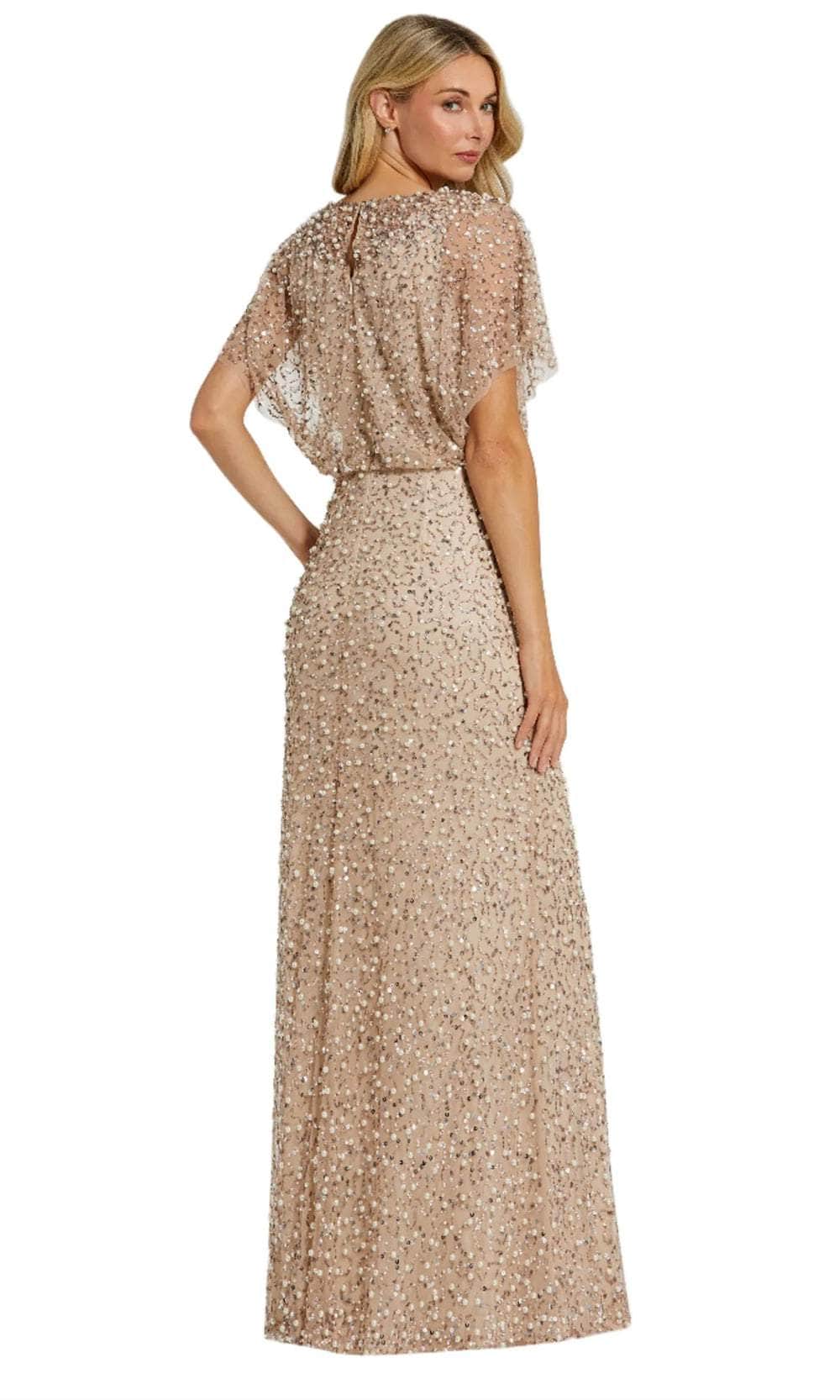 Beaded Mesh Evening Dress