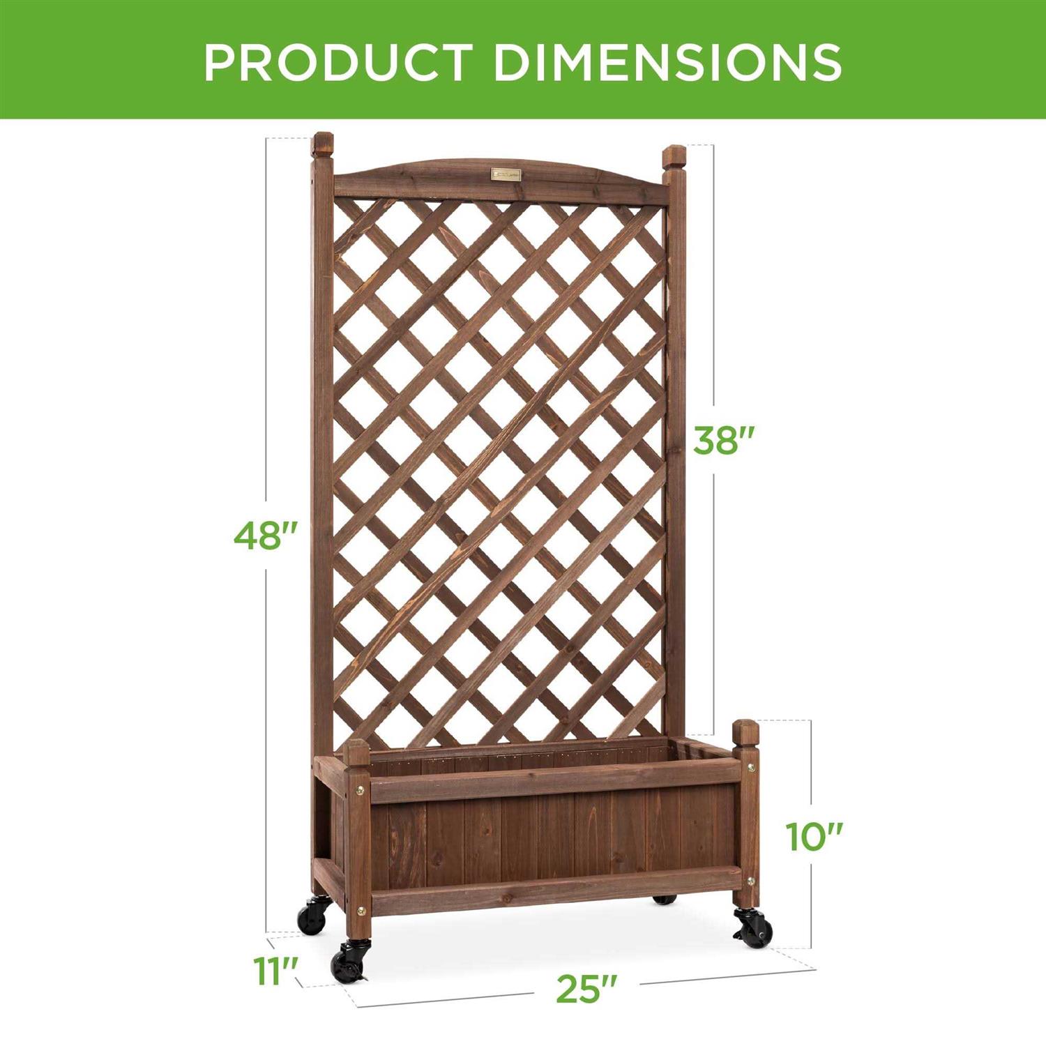 Best Choice Products 48in Wood Planter Box & Diamond Lattice Trellis
