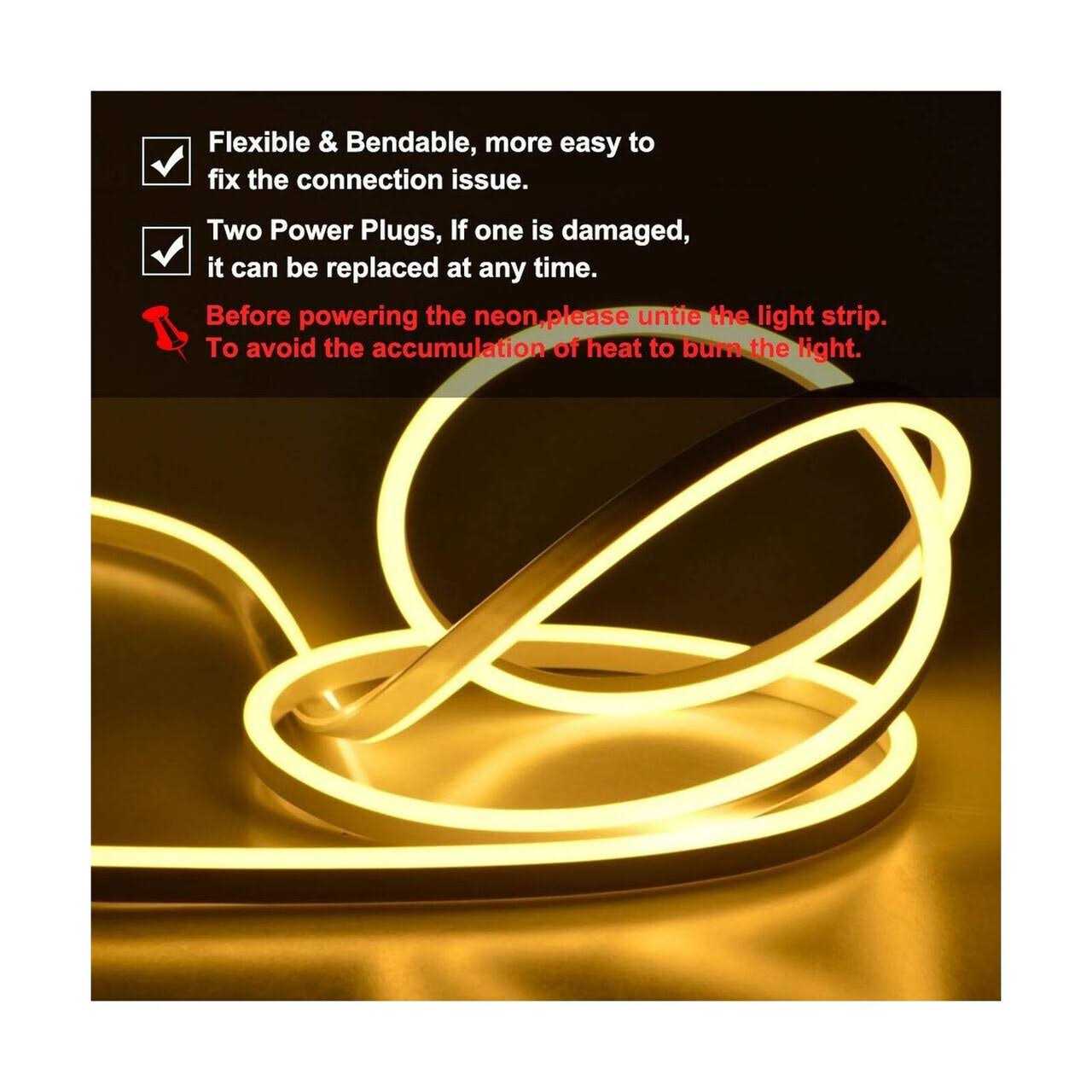 SURNIE 50ft LED Neon Rope Lights 110V Strip Lights Outdoor Waterproof