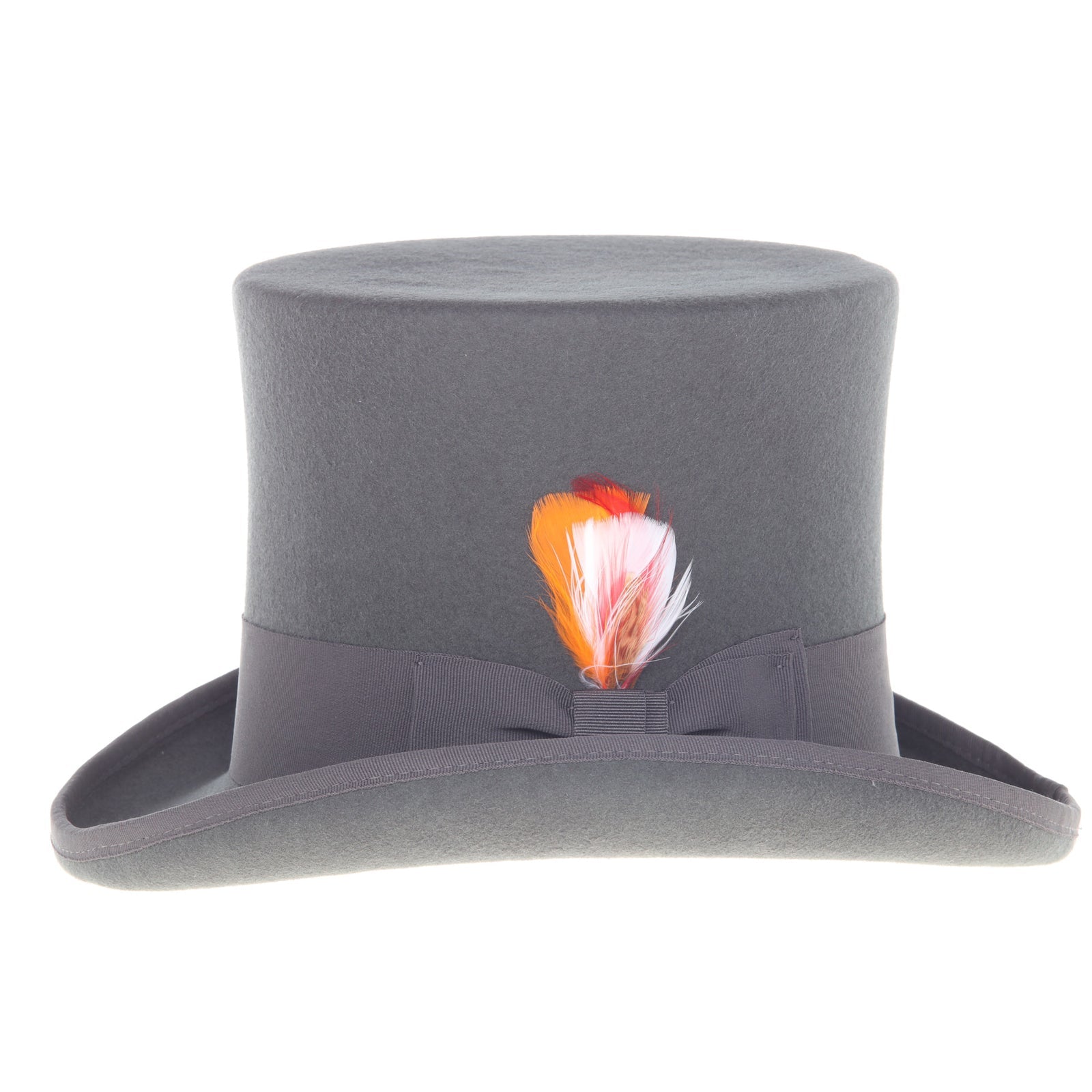 Men’s Tall 100% Wool Dress Top Hat in Charcoal Grey