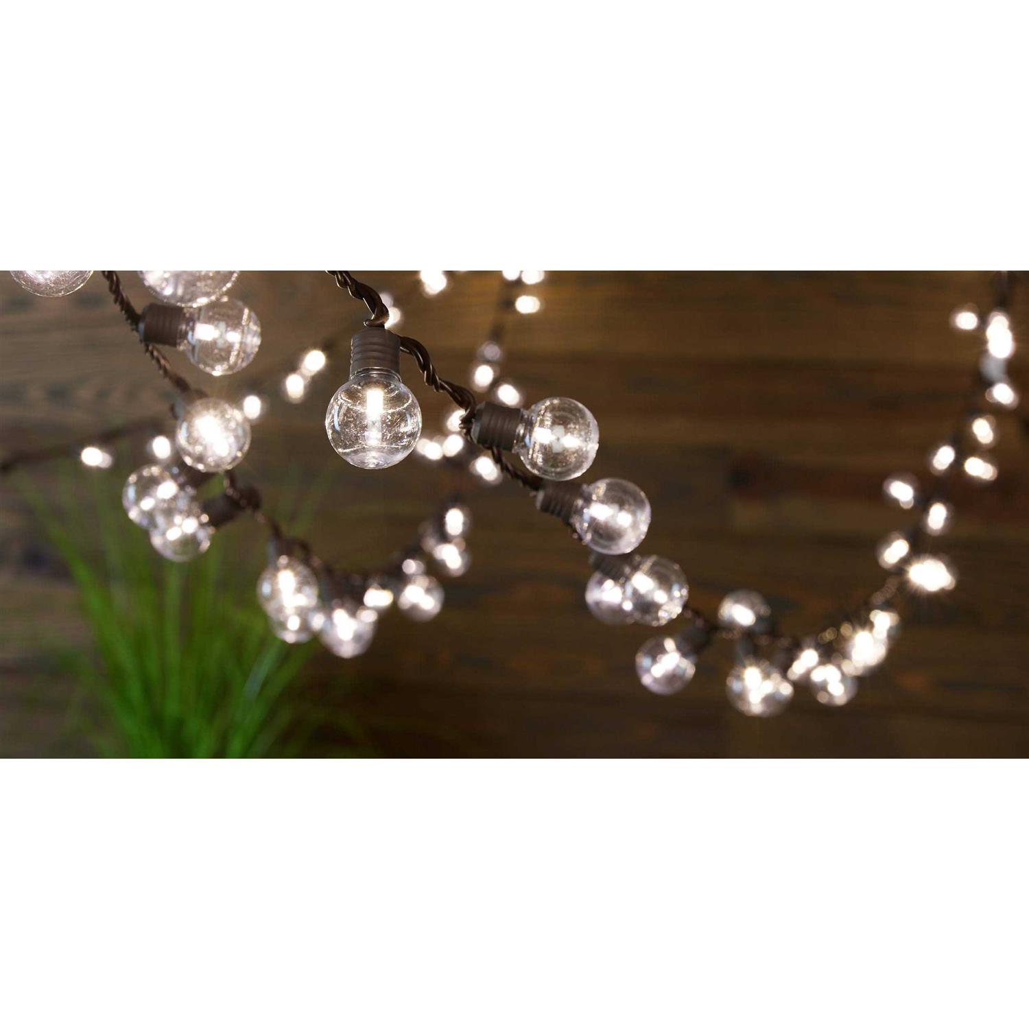 allen + roth 100-Light Plug-In White LED String Lights In Brown SLL100BR