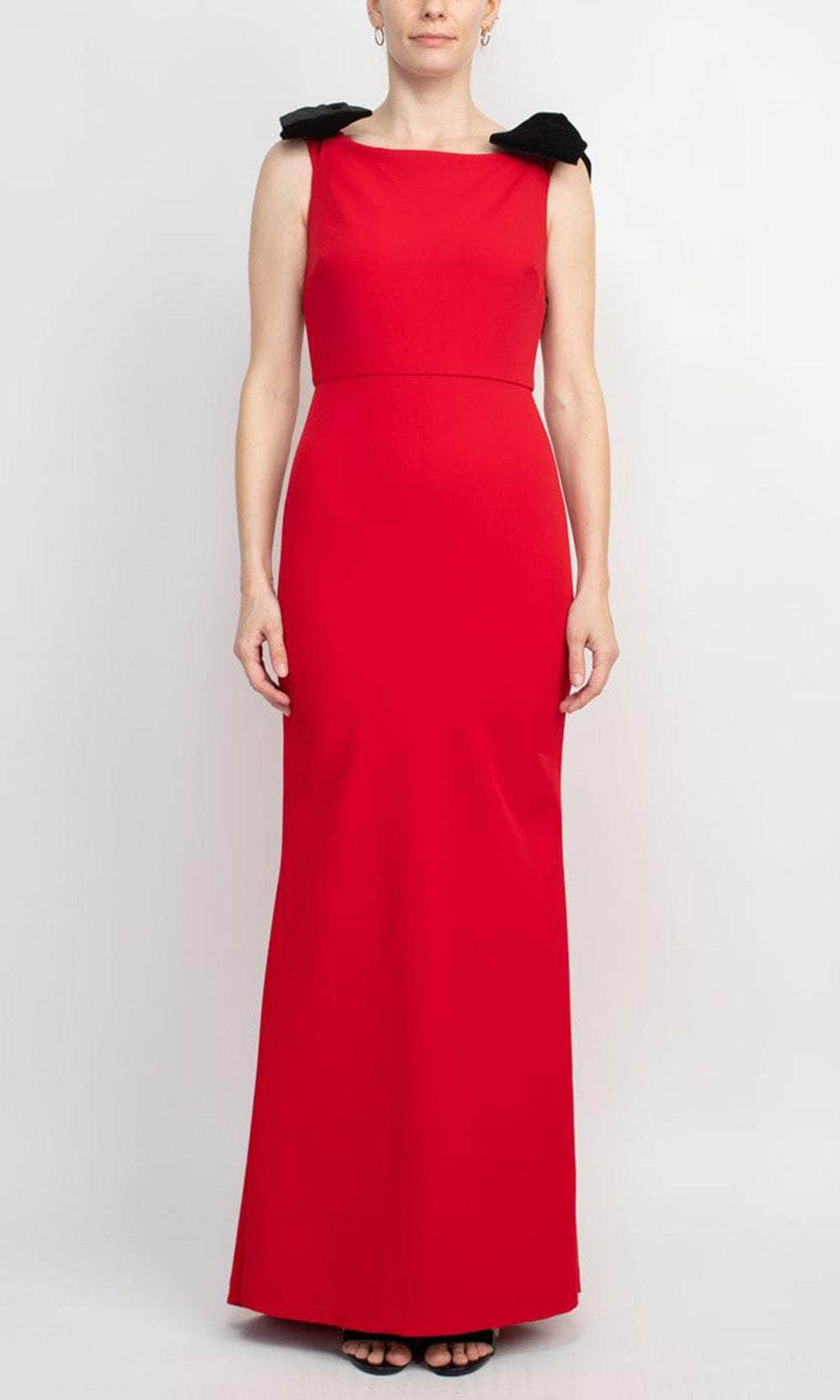 Bow Straps Bateau Evening Gown