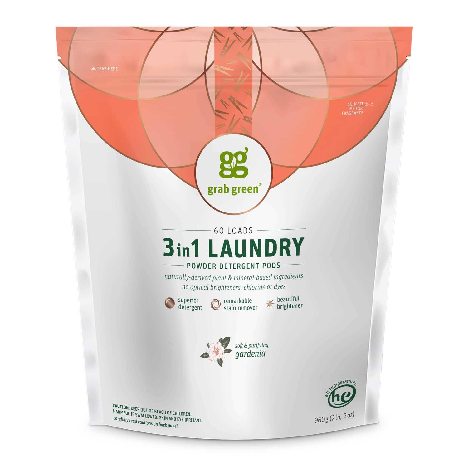 3 in 1 Laundry Detergent Pods Grab Green