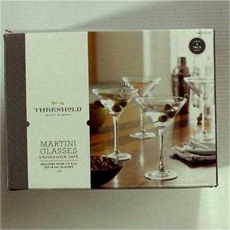 Threshold 7.6oz 4pk Glass Modern Martini Glasses