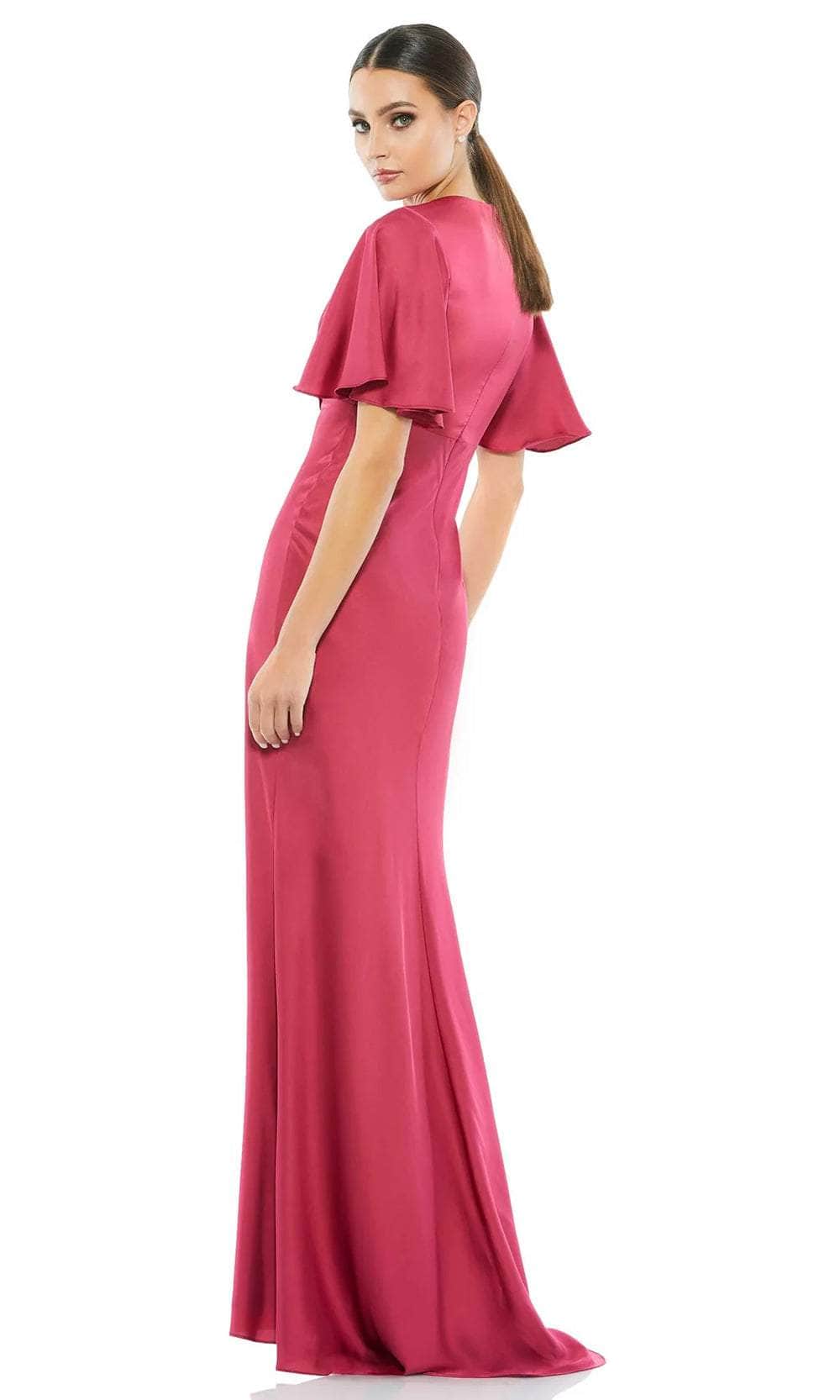 Flounce Sleeve Evening Dress