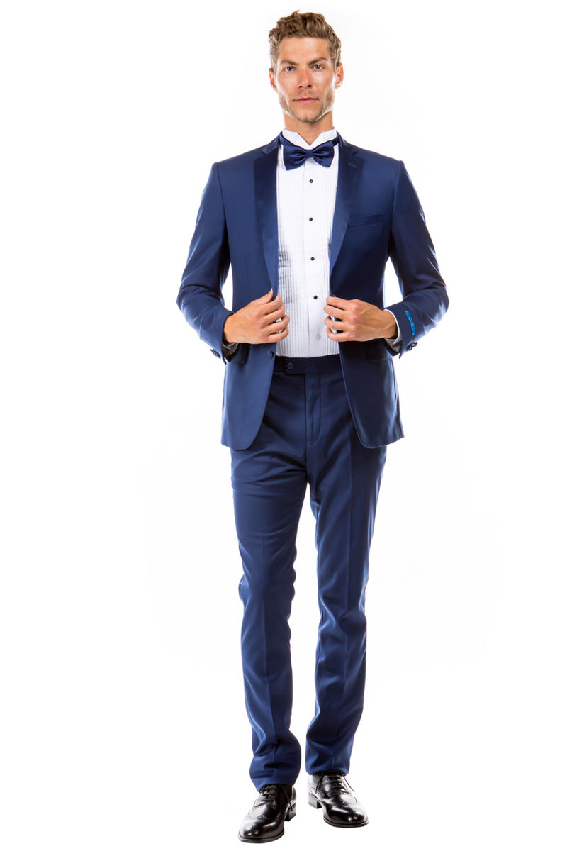 Men’s Two Button Slim Fit Wedding & Prom Tuxedo in Blue
