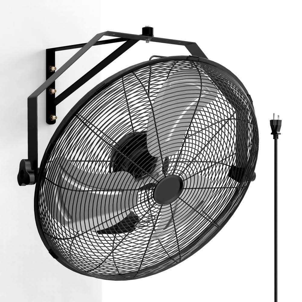 20 Inch High Velocity Wall Mount Fan with Rack and L-Iron