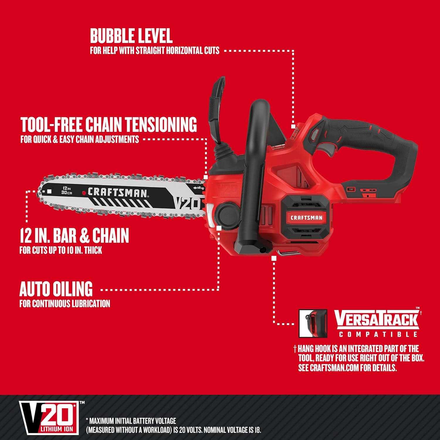 Craftsman V20 Chainsaw Cordless CMCCS620M1