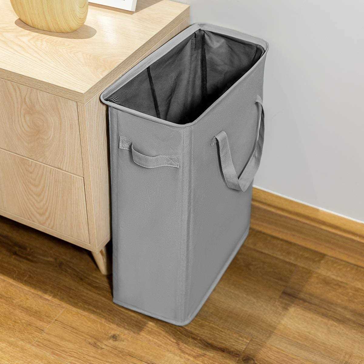 Zero JET LAG Slim Laundry Hamper With Handles Collapsible Laundry Basket Thin Dirty Clothes Basket Narrow Laundry Bag Foldable Dirty Cloth Hamper