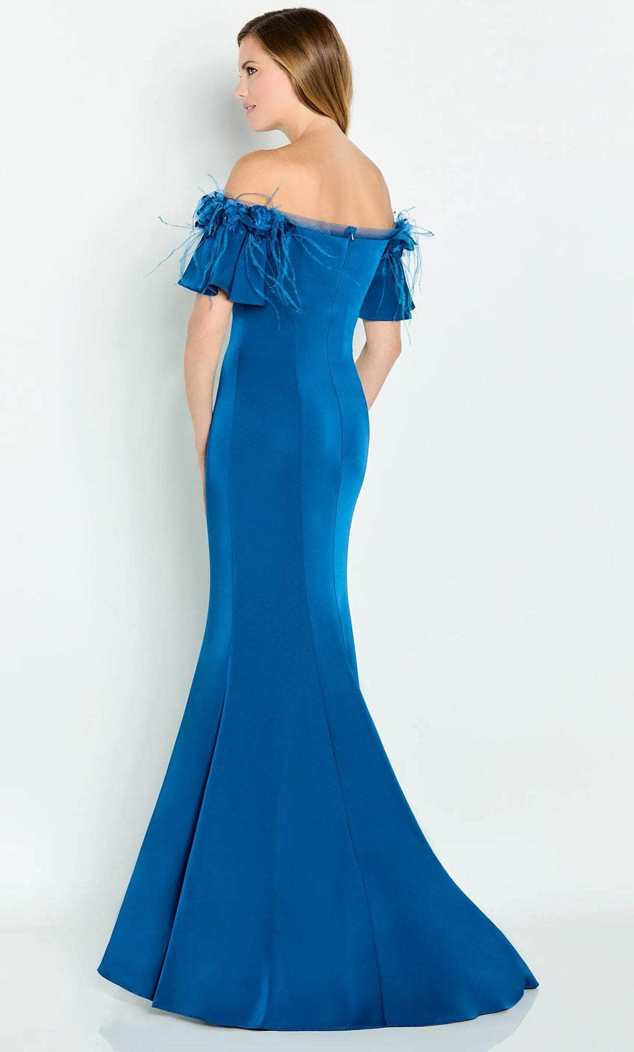 Ruffled Sleeve Mermaid Mother of the Bride Dress