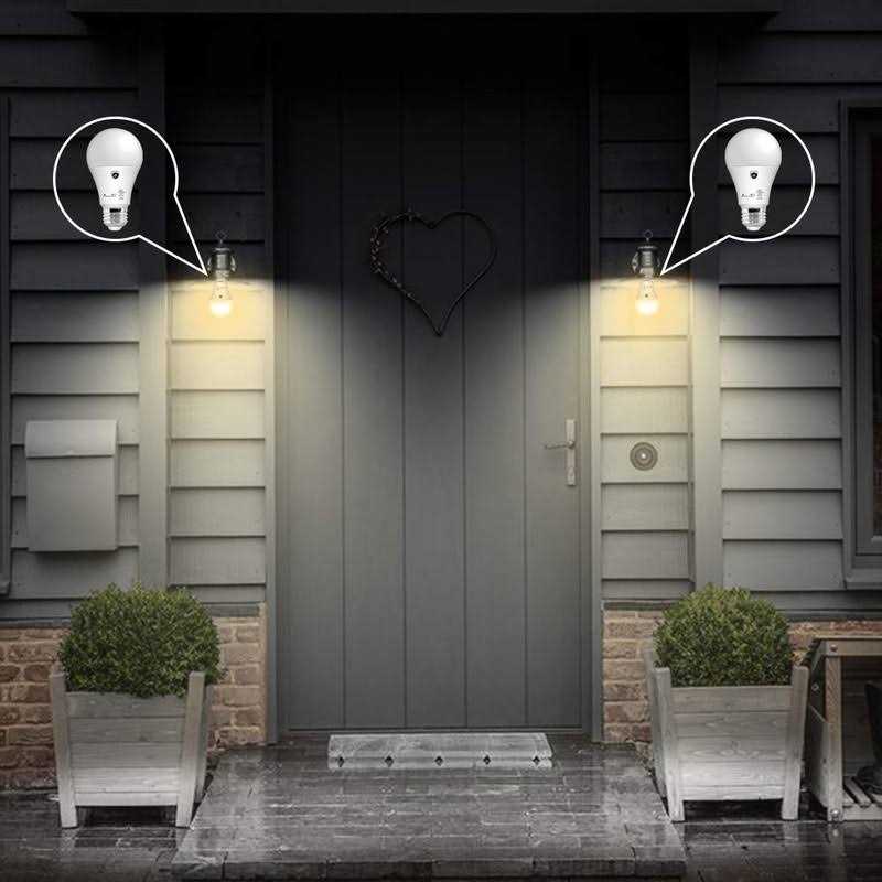 AmeriTop Dusk to Dawn Light Bulb 2 Pack A19 LED Sensor Light Bulbs