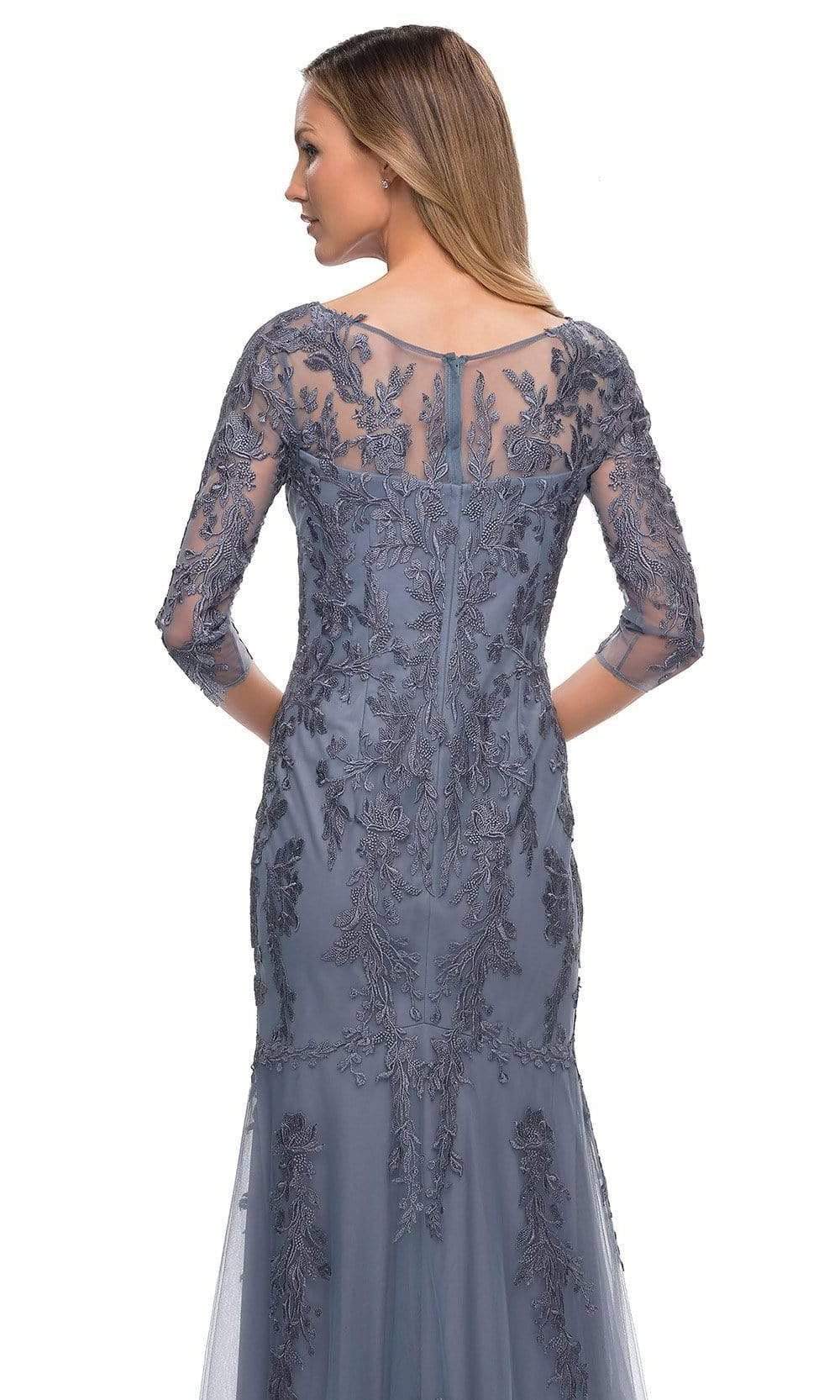 29226 Embroidered Tulle Sheath Gown