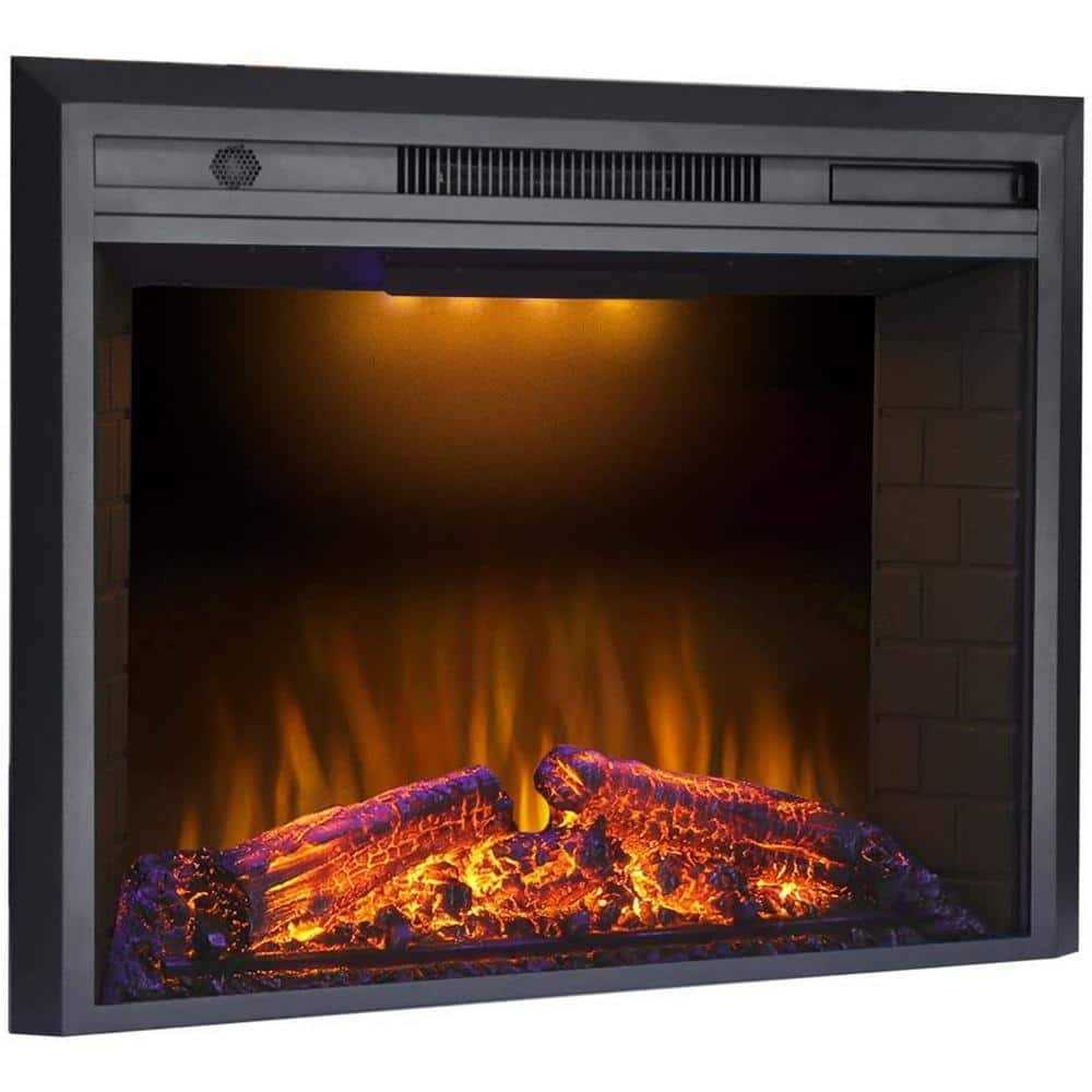 Valuxhome 36 in. 750-Watt/1500-Watt Black Electric Fireplace Insert