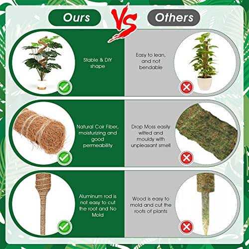 2 PCS Bendable Plant Stakes 47 Moss Pole for Plants Monstera