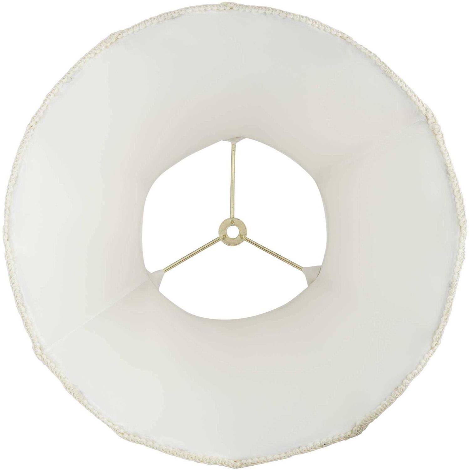 Springcrest Cream Scalloped Gallery Medium Bell Lamp Shade 7 Top x 14 Bottom x 12.5 High Replacement with Harp and Finial