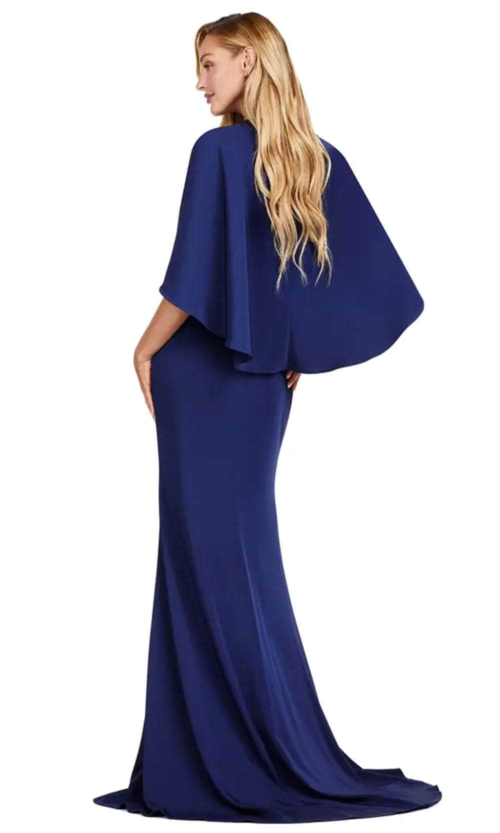 V Neck Gown with Cape