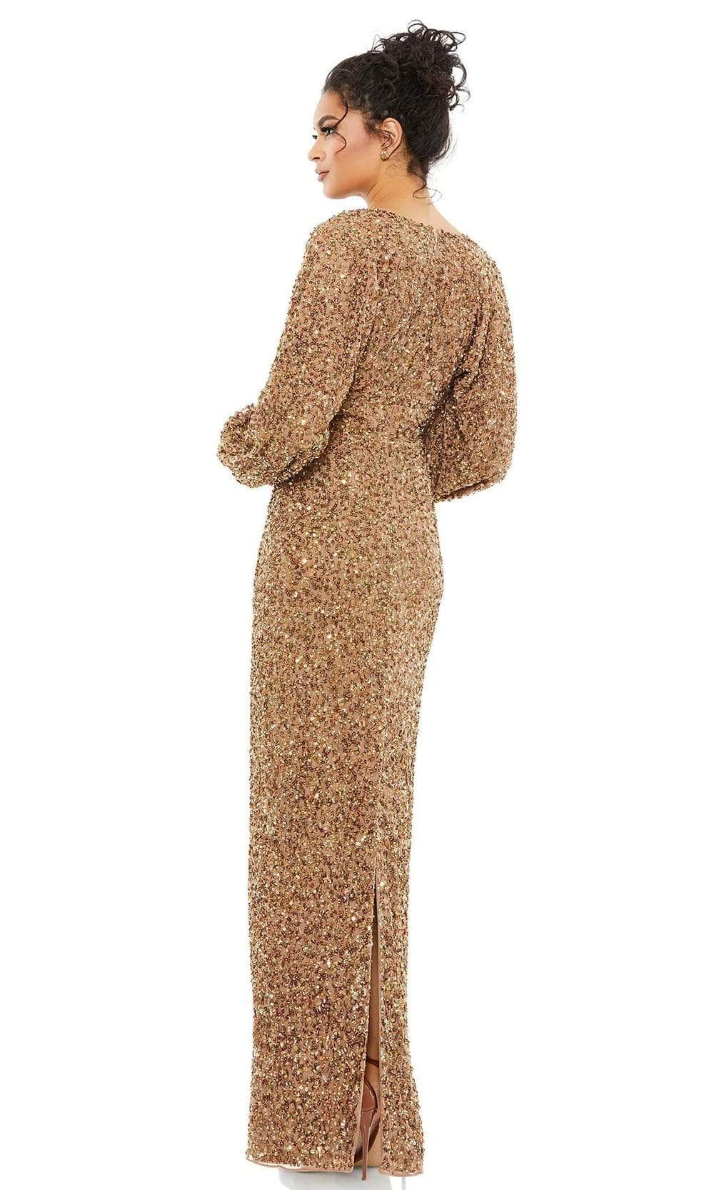 10791 Bishop Sleeve Sequin Gown