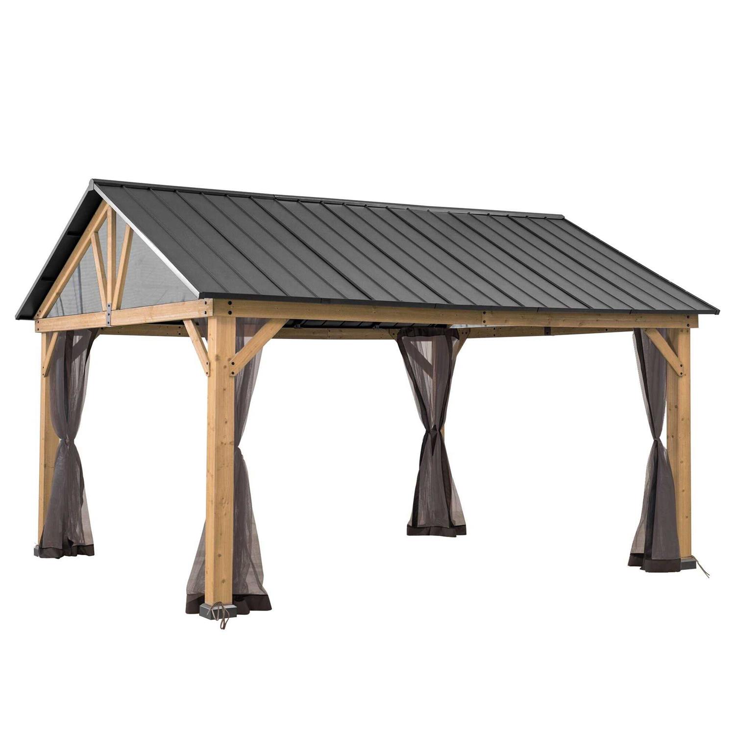 Sunjoy Universal Mosquito Netting Wood Framed Gazebos