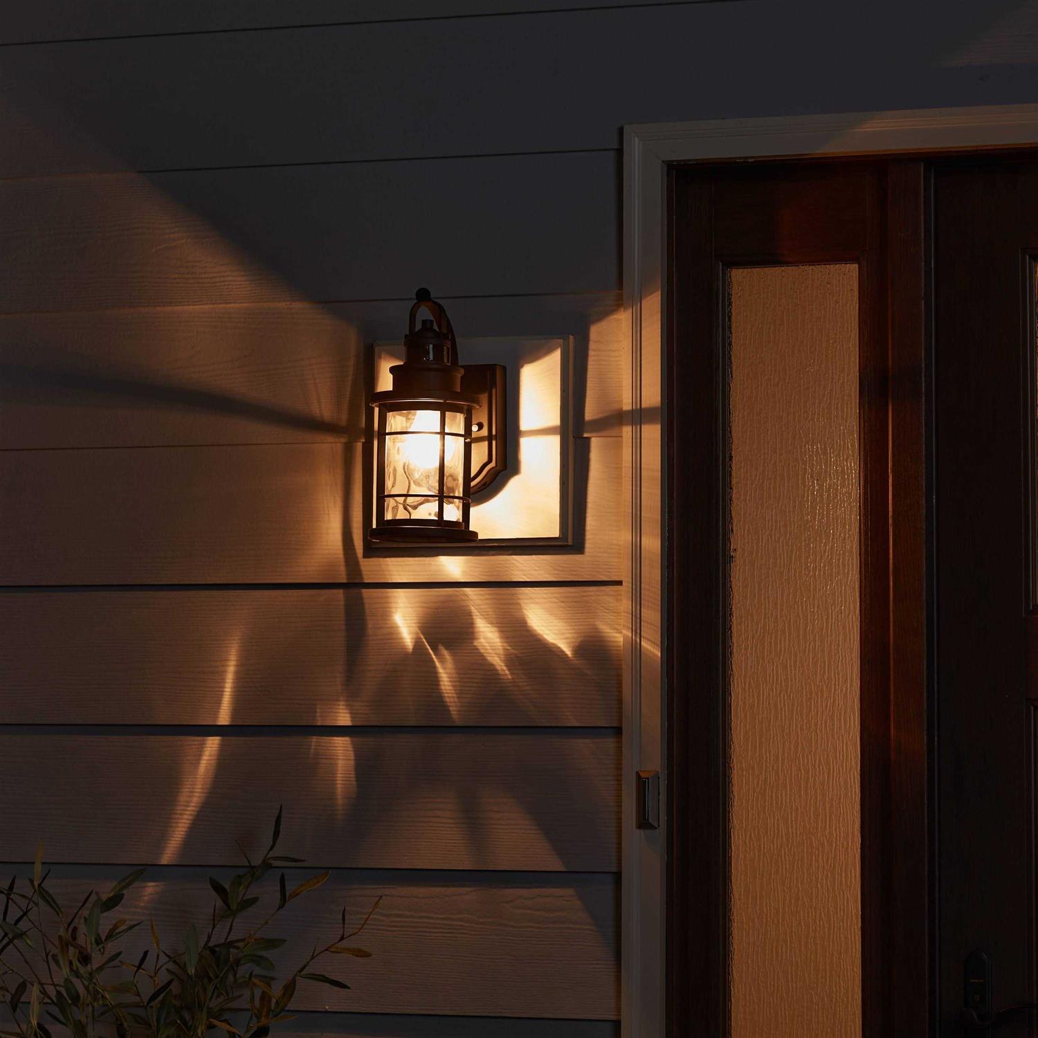 Allen + Roth 12.6-in H Black Medium Base Outdoor Wall Light