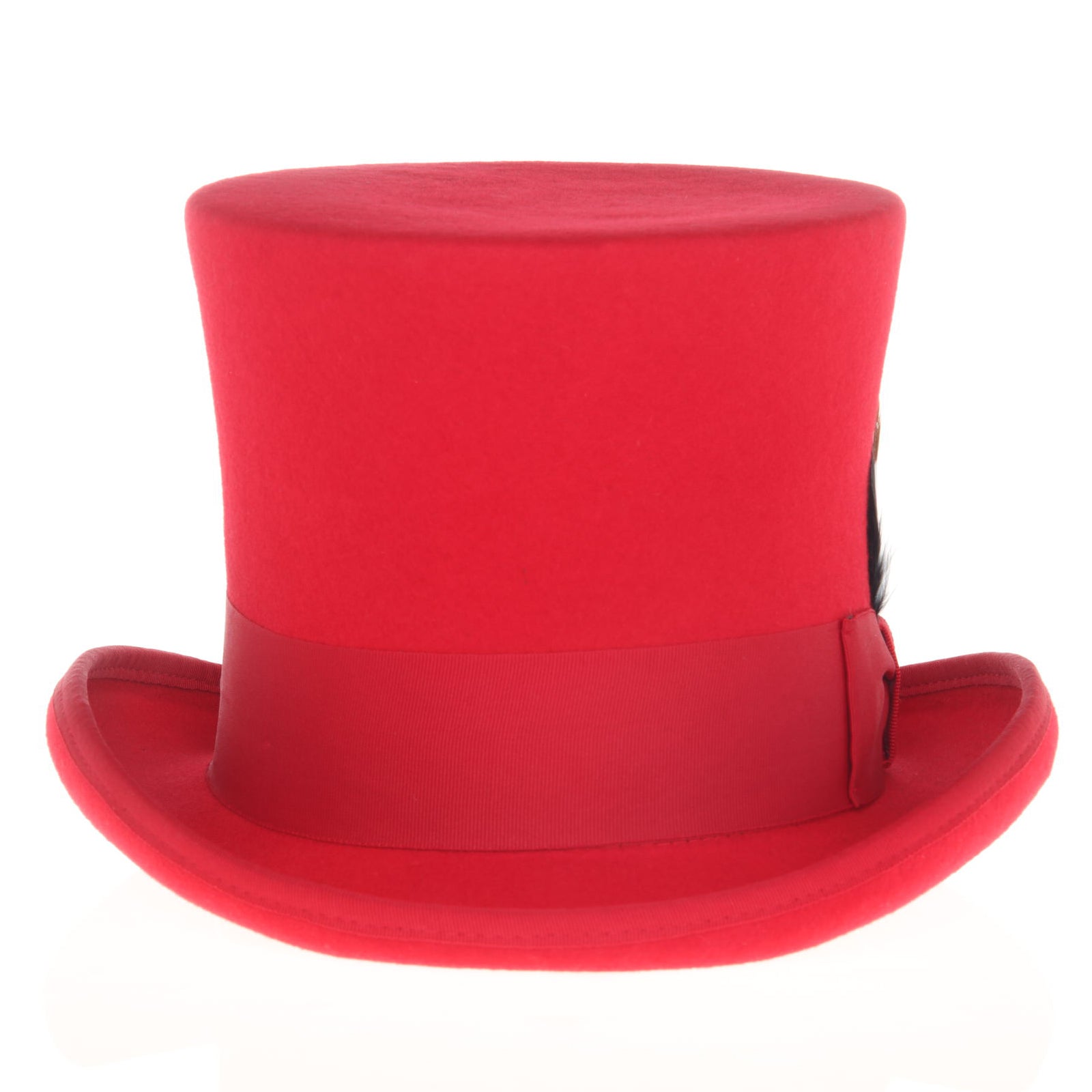 Men’s Tall 100% Wool Dress Top Hat in Red