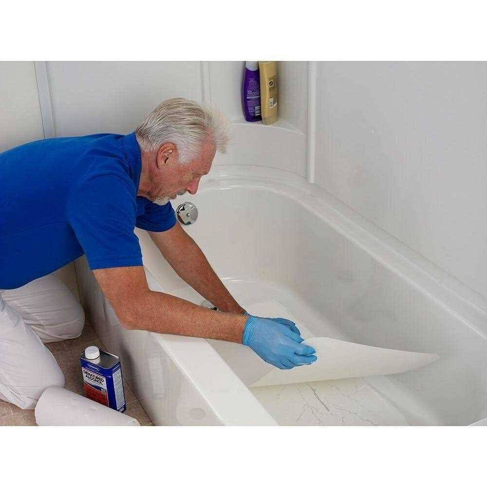16 in. W x 36 in. L Bathtub Floor Repair Inlay Kit in White