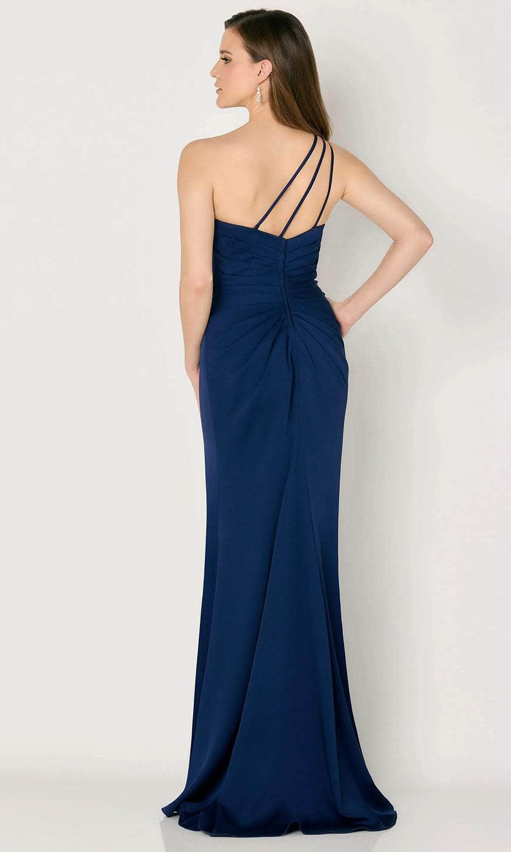 Bow Detail One Shoulder Evening Dress