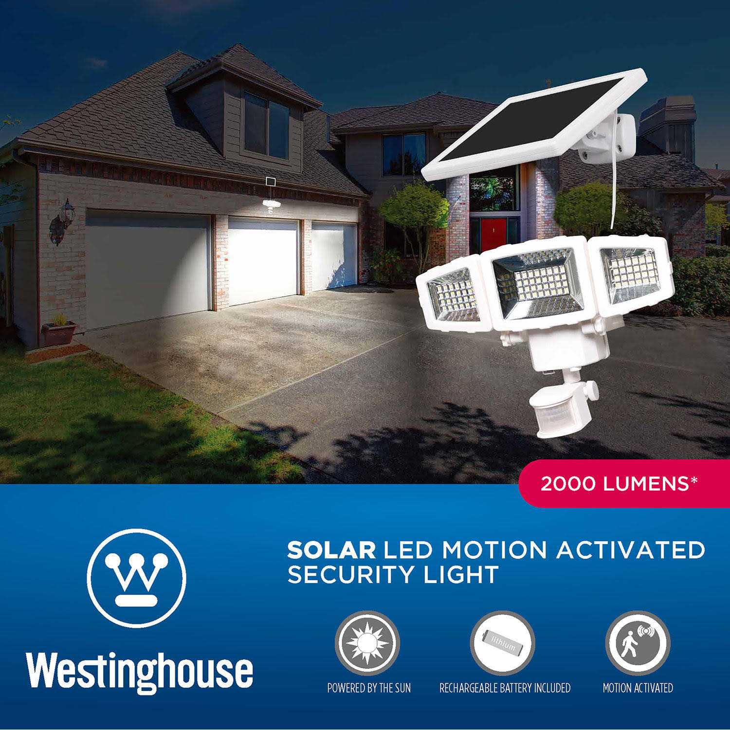 Westinghouse 2000 Lumen Solar Motion Activated Security Light