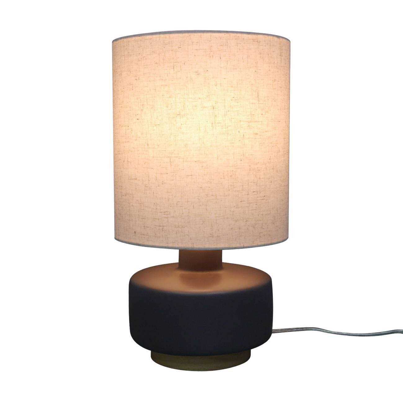 Threshold Ceramic Table Lamp with Wood Base