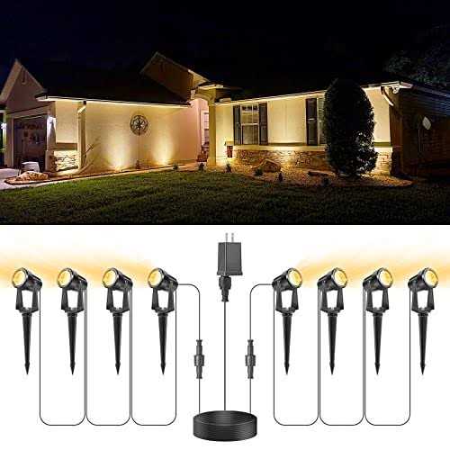 VOLISUN Christmas Outdoor Spotlights,Low Voltage Landscape Transformer and Cable,Waterproof Landscape