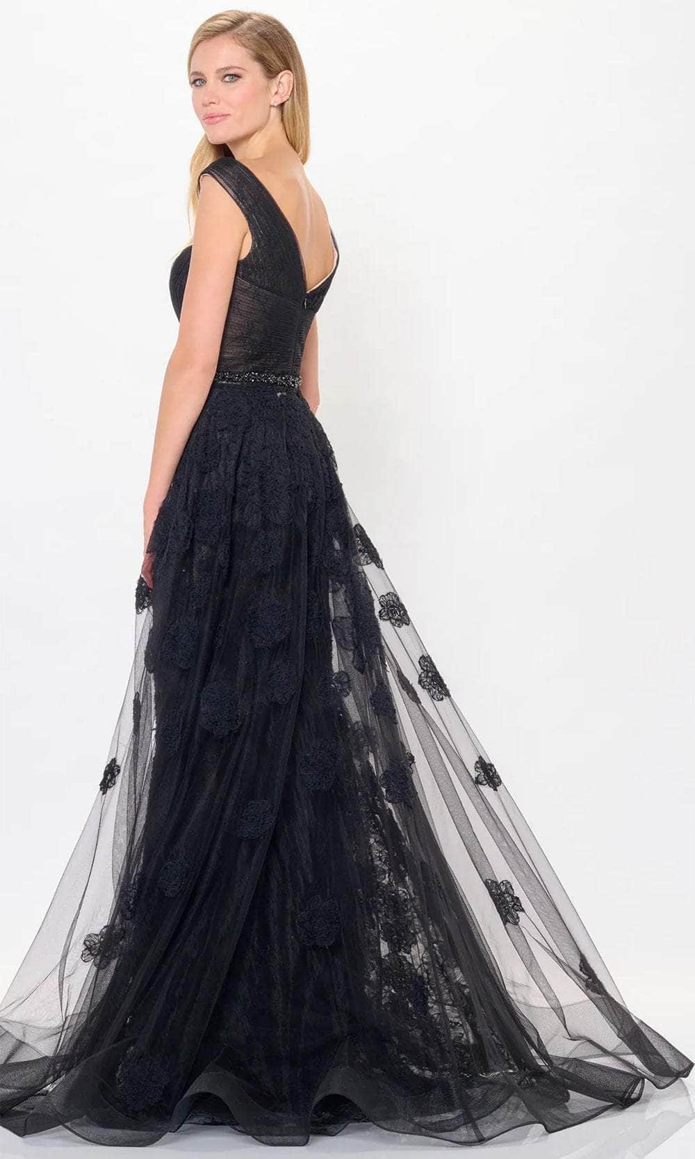 Lace Overlaid Evening Dress