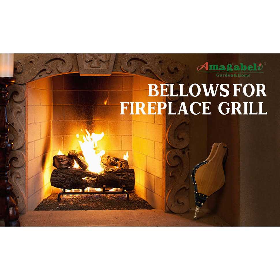 Amagabeli Fireplace Bellows 17x 7.5 Large Wood Air Blower Outdoor Model Number