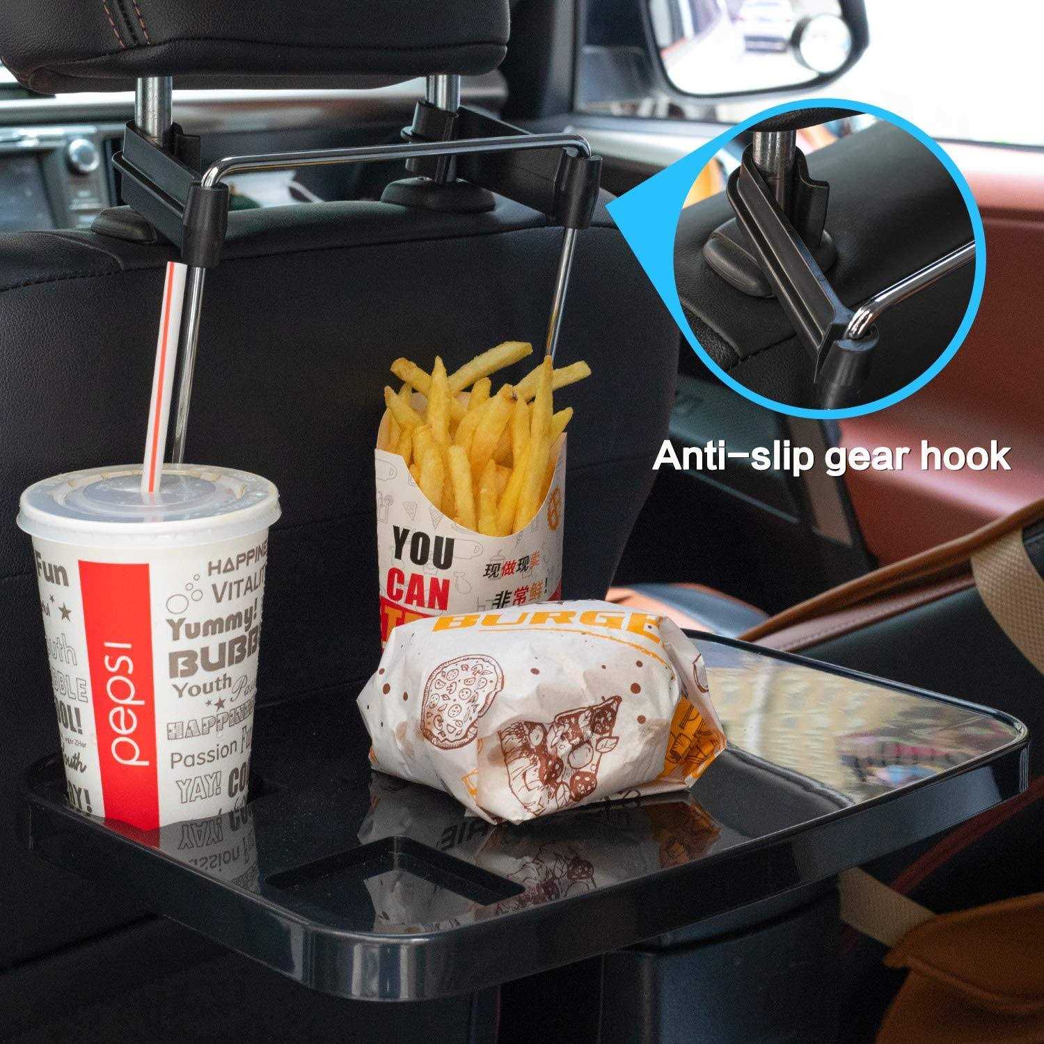 Autochoice Foldable Car Seat Back Portable Tray for Food Dining Drink and Laptop