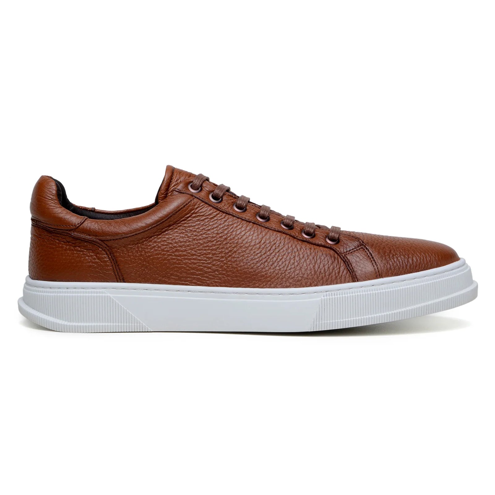 Men’s Belvedere Matteo Deerskin Leather Dress Tennis Shoe in Tan