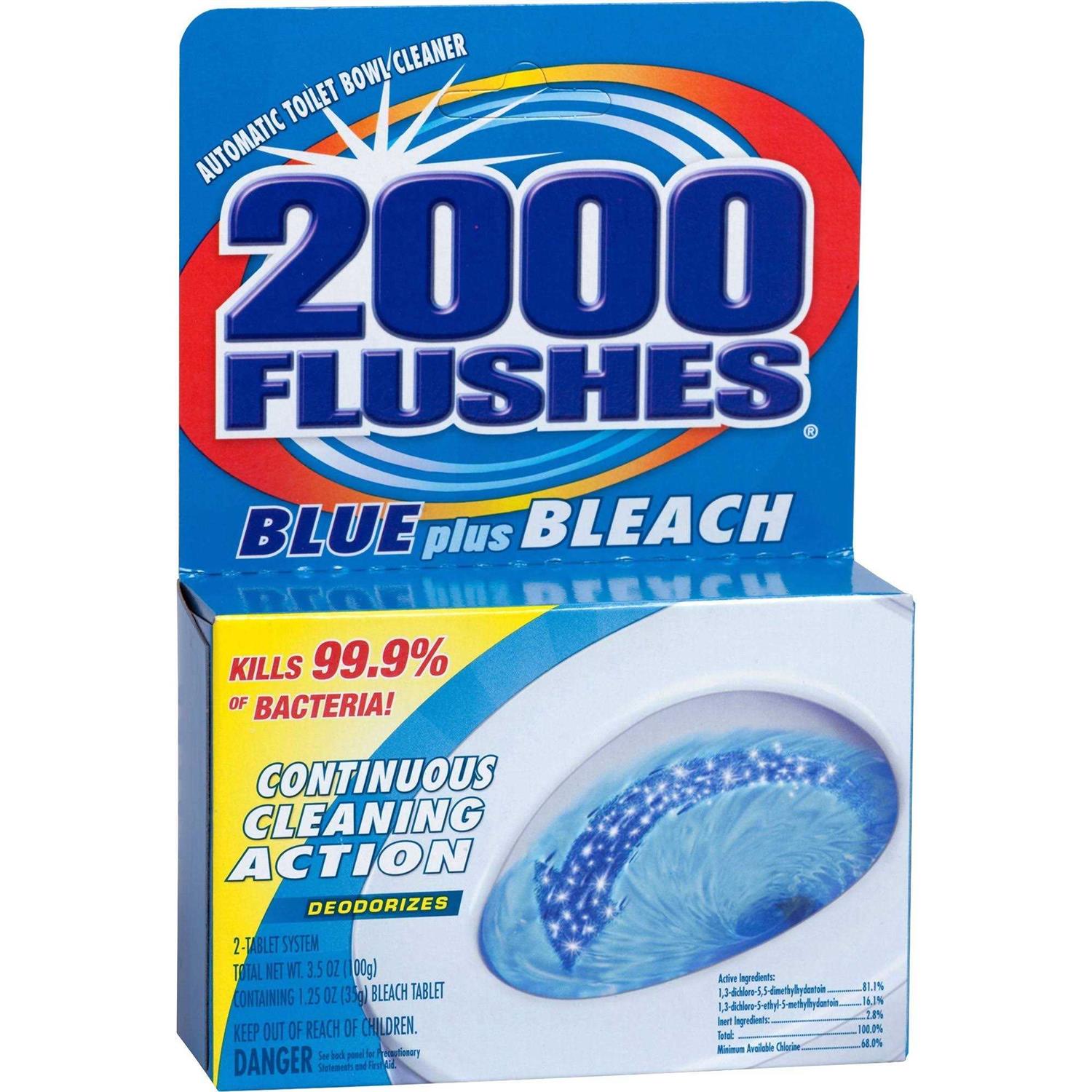 2000 Flushes Blue Bleach Bowl Cleaner