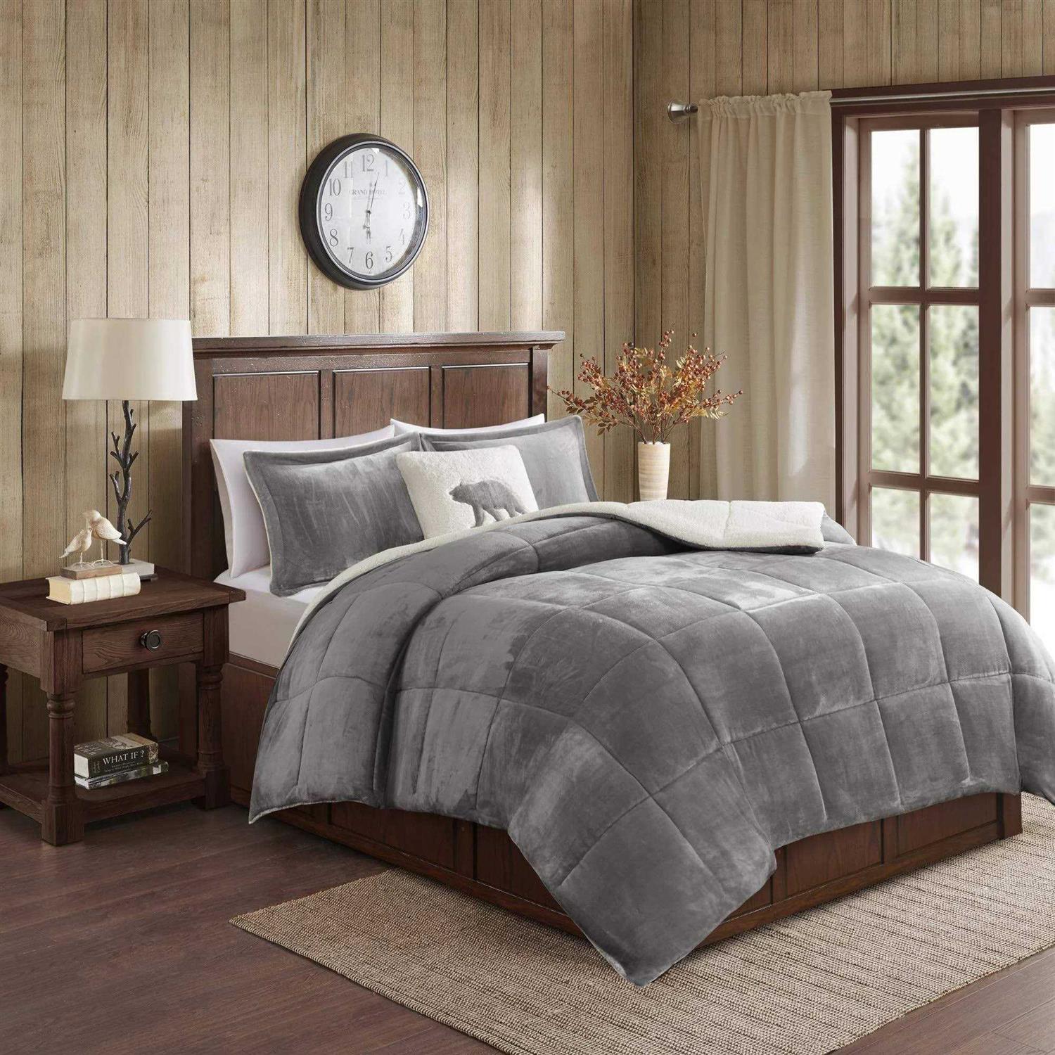 Alton Plush to Sherpa Down Alternative Comforter Set Woolrich
