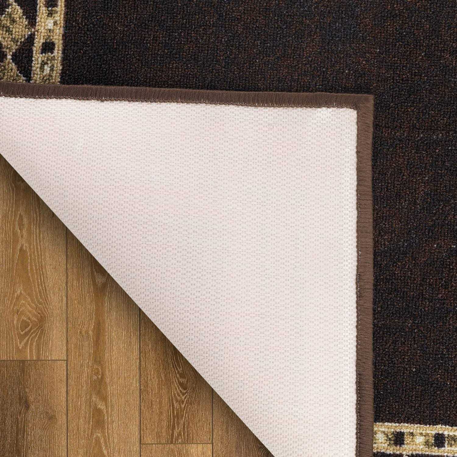 Antep Rugs Alfombras Modern Bordered Non-Skid Low Profile Pile Rubber Backing Area Rugs