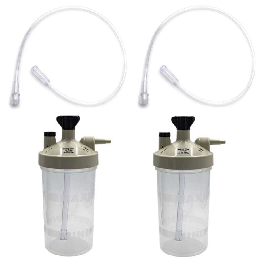 2pk Oxygen Therapy Bubble Humidifier High Flow with 15 Adapter Tubing