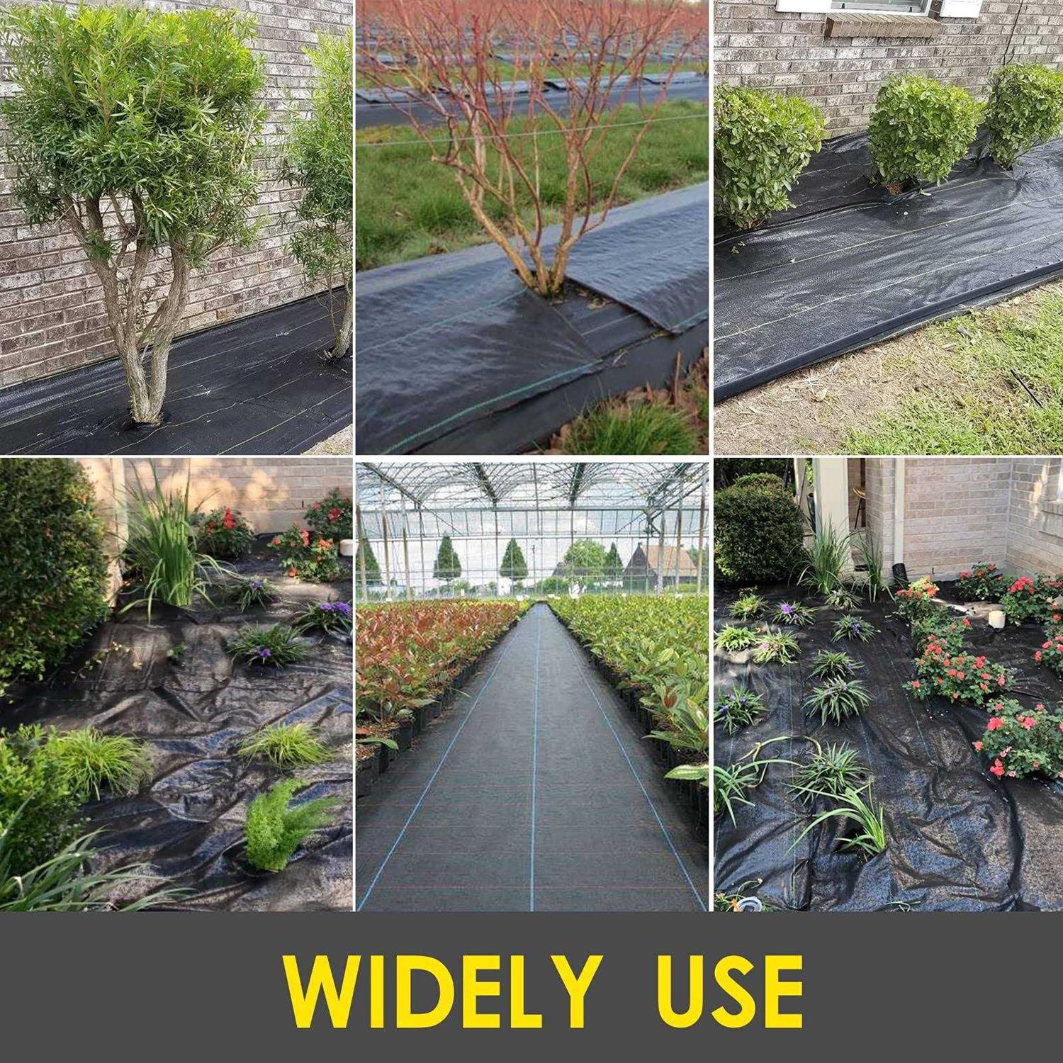 Sunifier Weed Barrier Landscape Fabric Heavy Duty,Garden Fabric Weed Barrier,Black Mulch for Landscaping