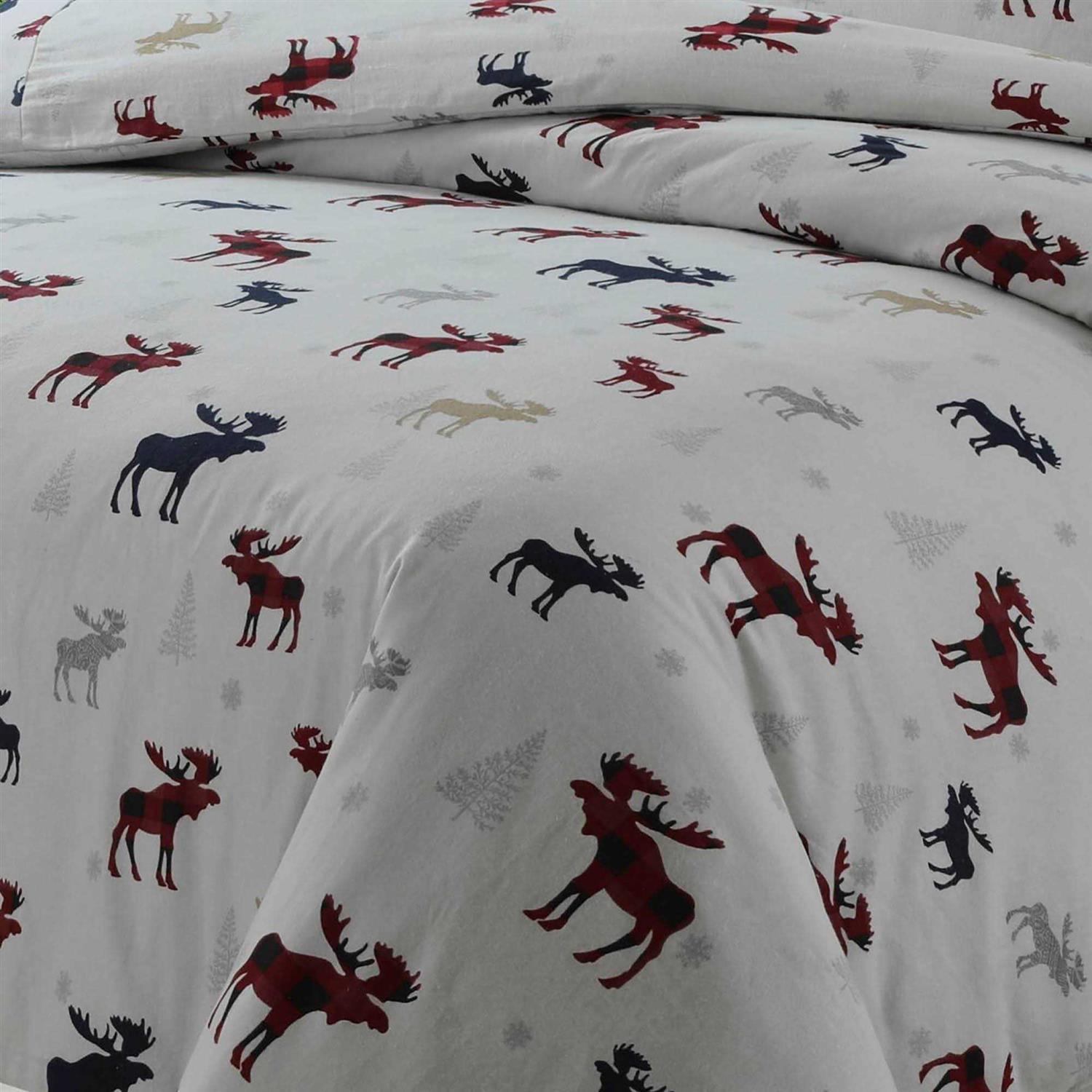 Tribeca Living 170-gsm Cotton Flannel Printed Oversized Duvet Set