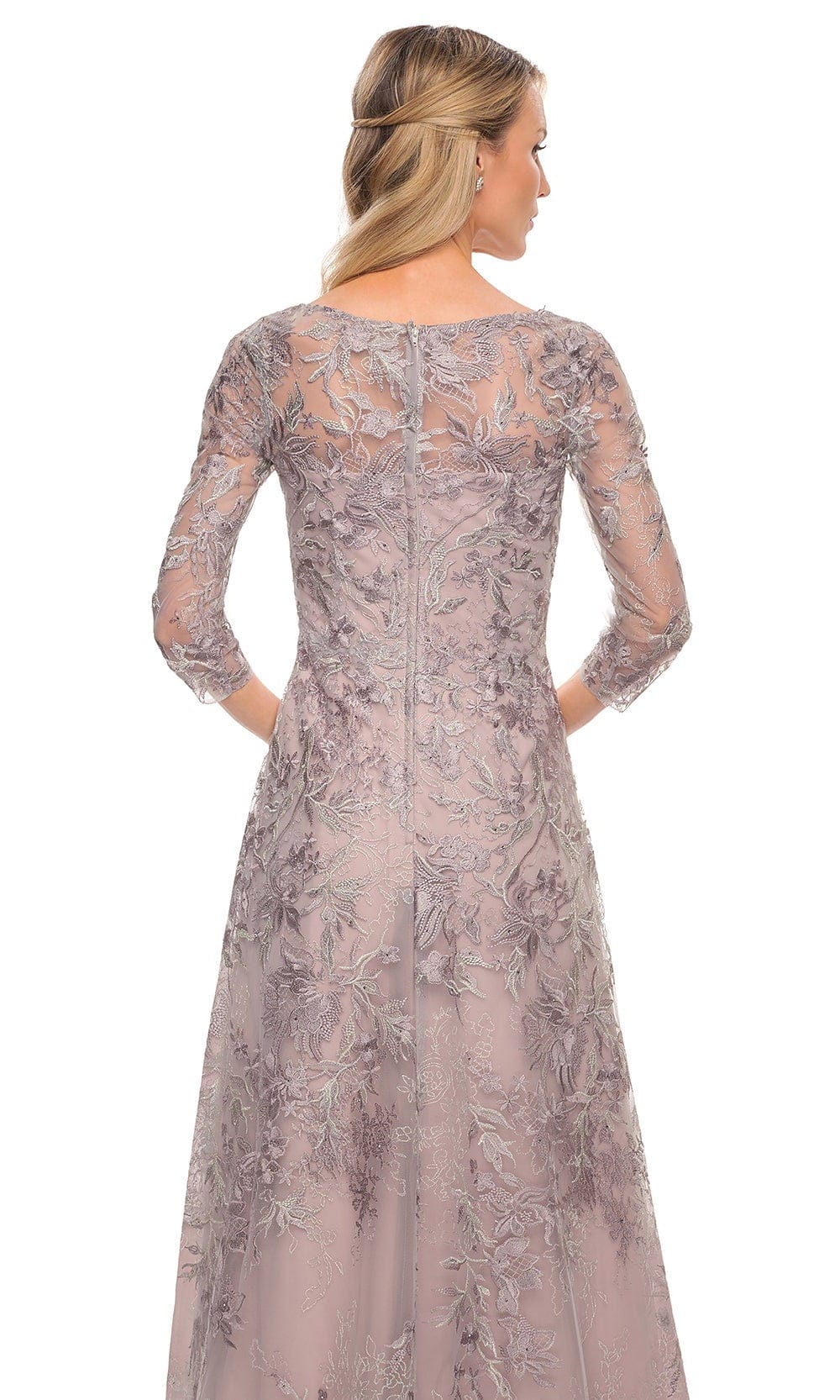 Embroidered Sheer Mother of the Groom Sheath Dress