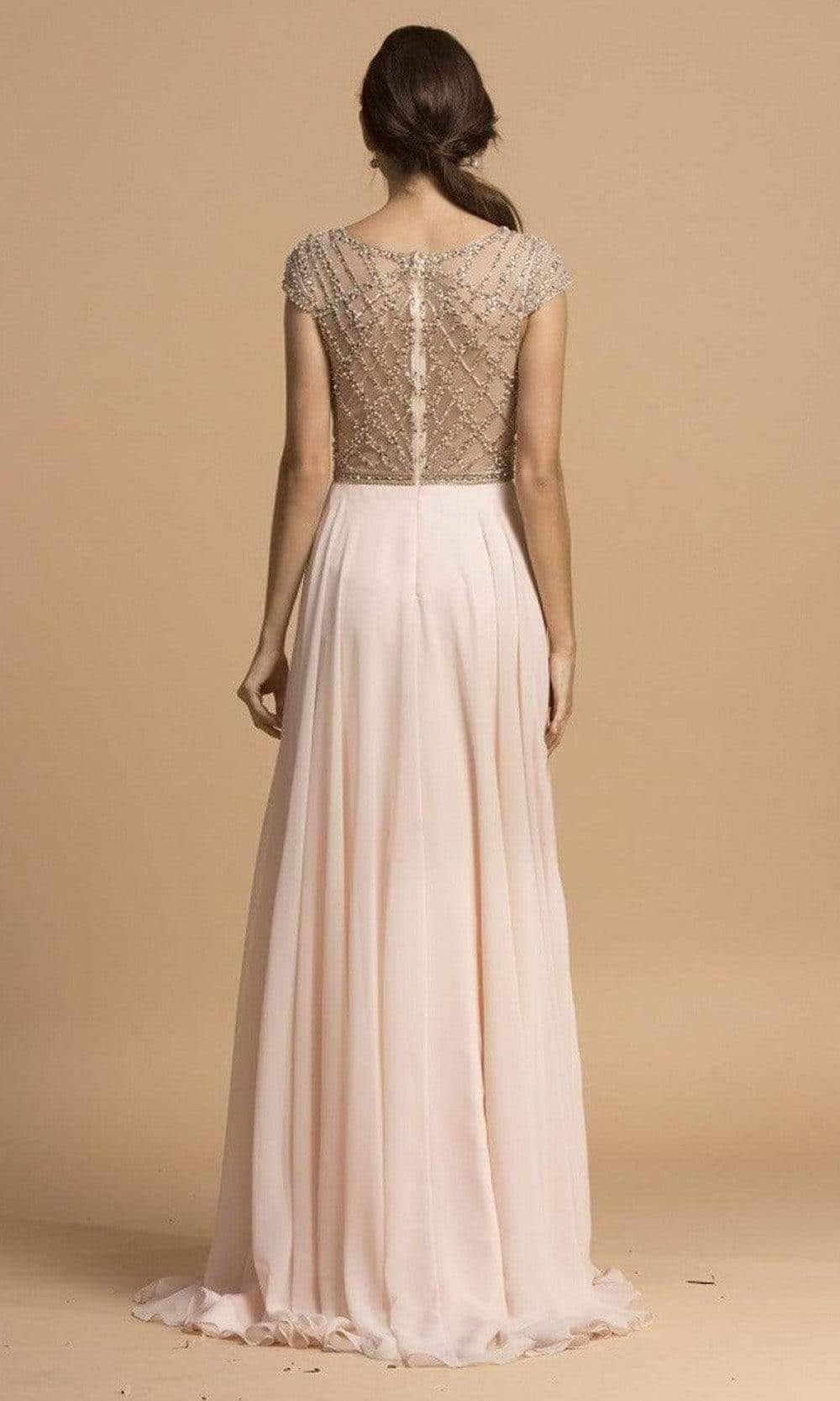 L2236 V-Neck A-Line Evening Dress