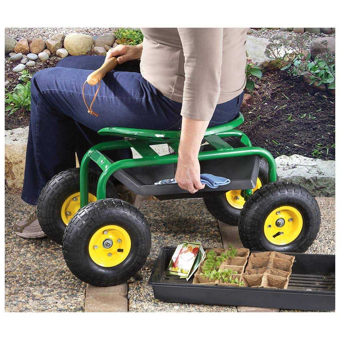 Castlecreek Rolling Garden Seat with Built-in Tray