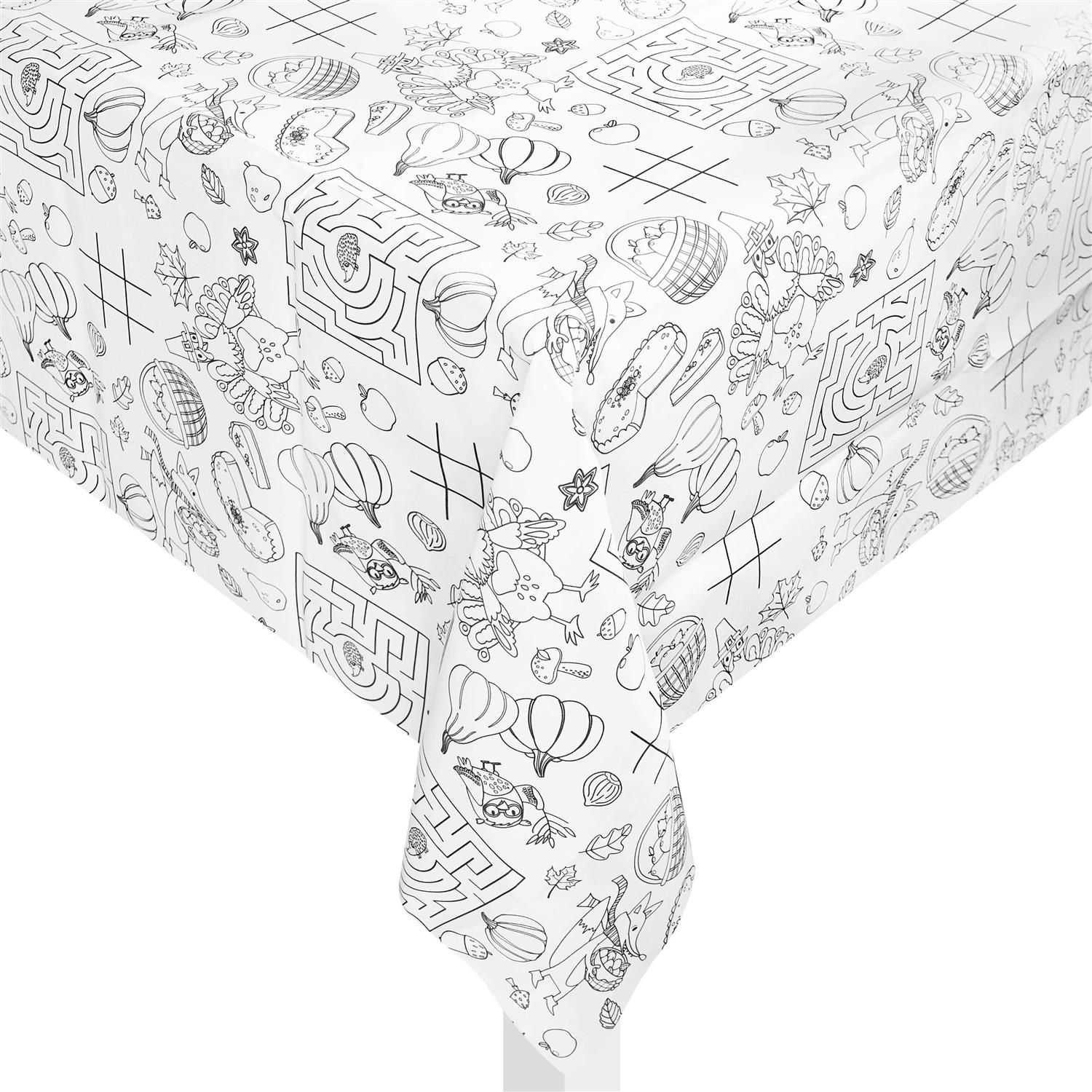 84 Color Your Own Thanksgiving Table Cover by Celebrate It