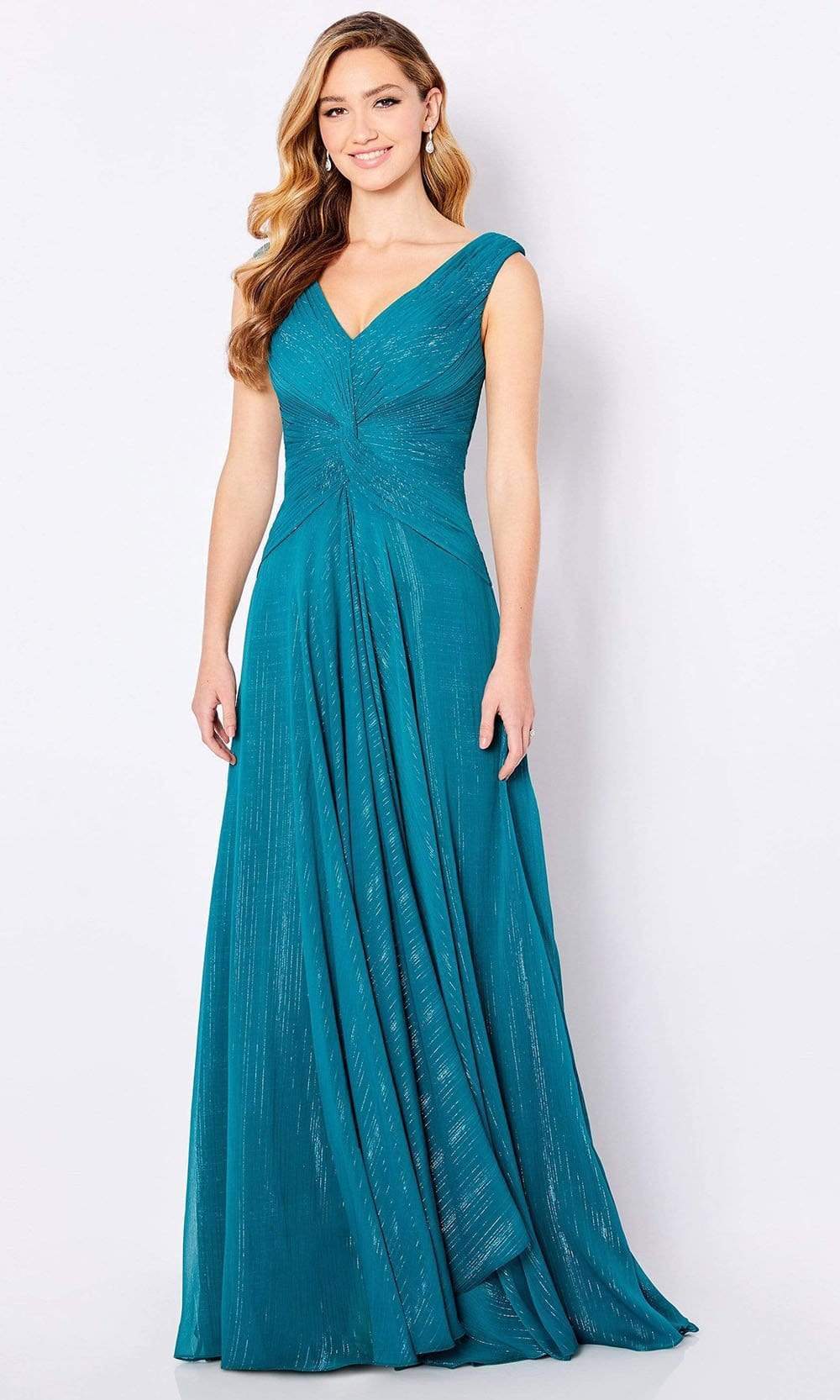 221694 V Neck A-Line Evening Dress